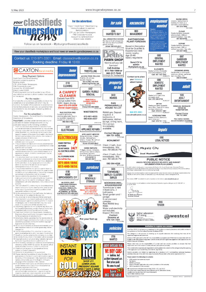 Krugersdorp News 12 May 2023 page 7