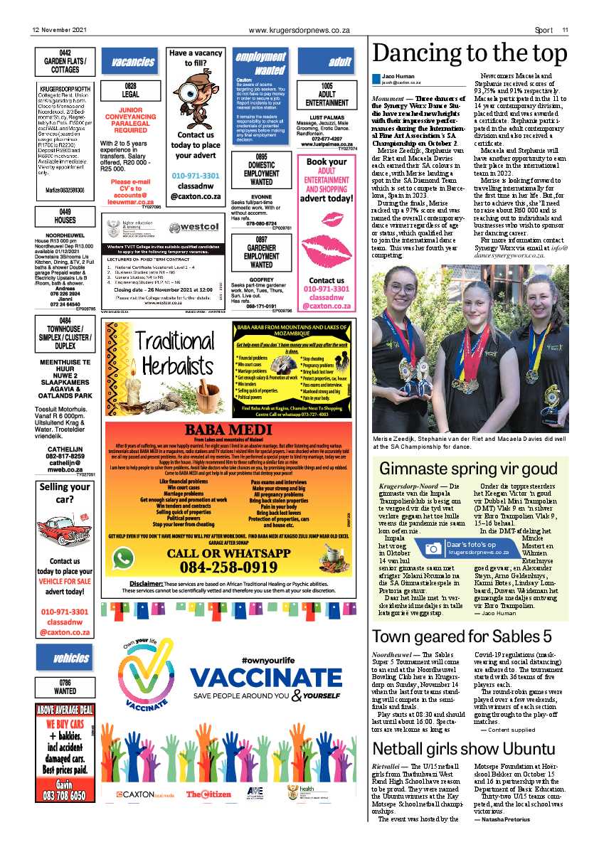 Krugersdorp News 12 November 2021 page 11