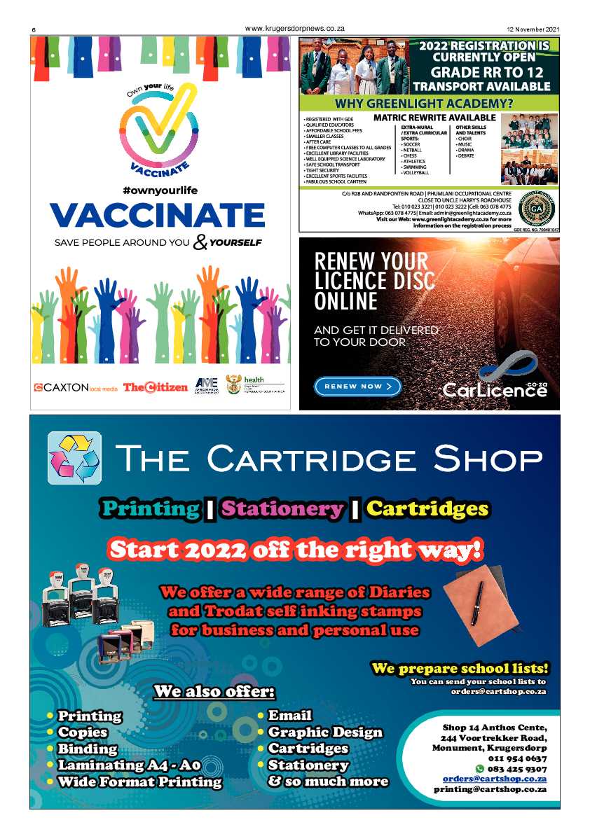 Krugersdorp News 12 November 2021 page 6