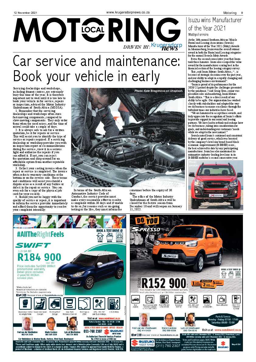 Krugersdorp News 12 November 2021 page 9