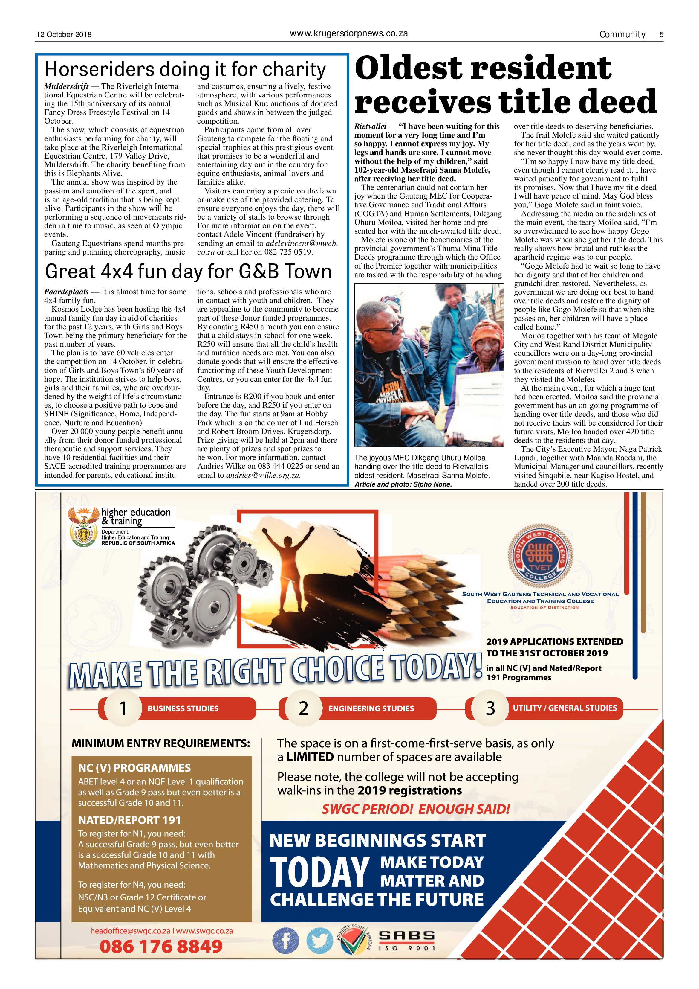 Krugersdorp News 12 October 2018 page 5
