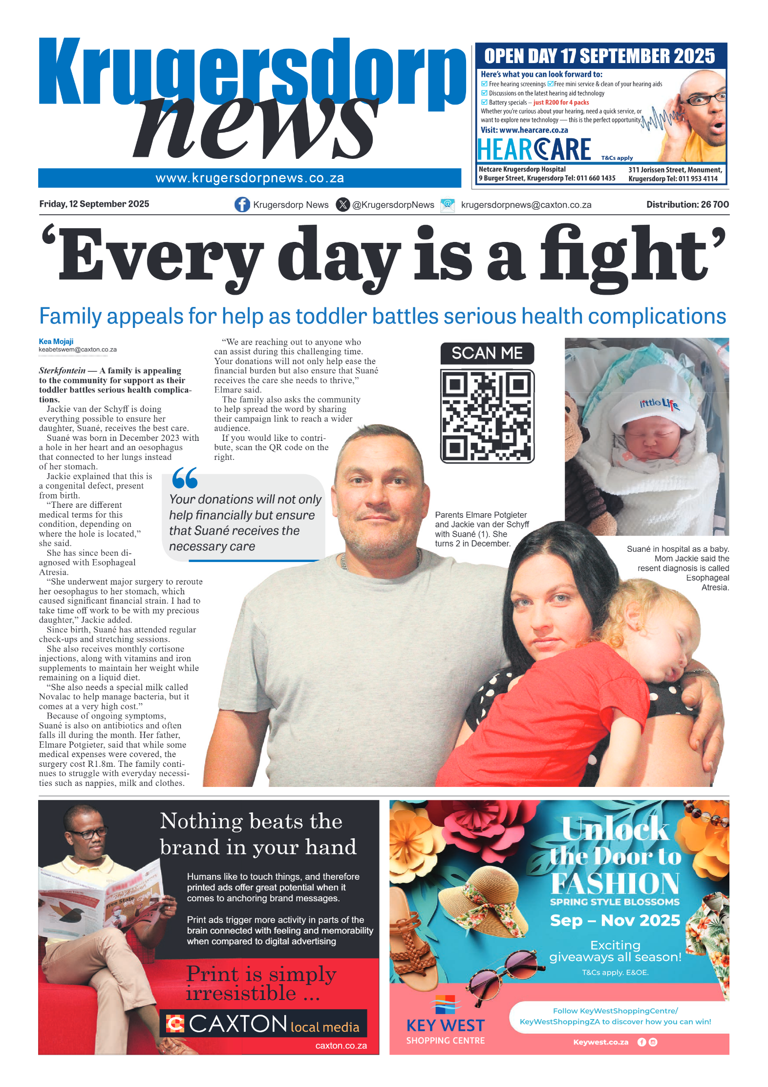 Krugersdorp News 12 September 2025 page 1