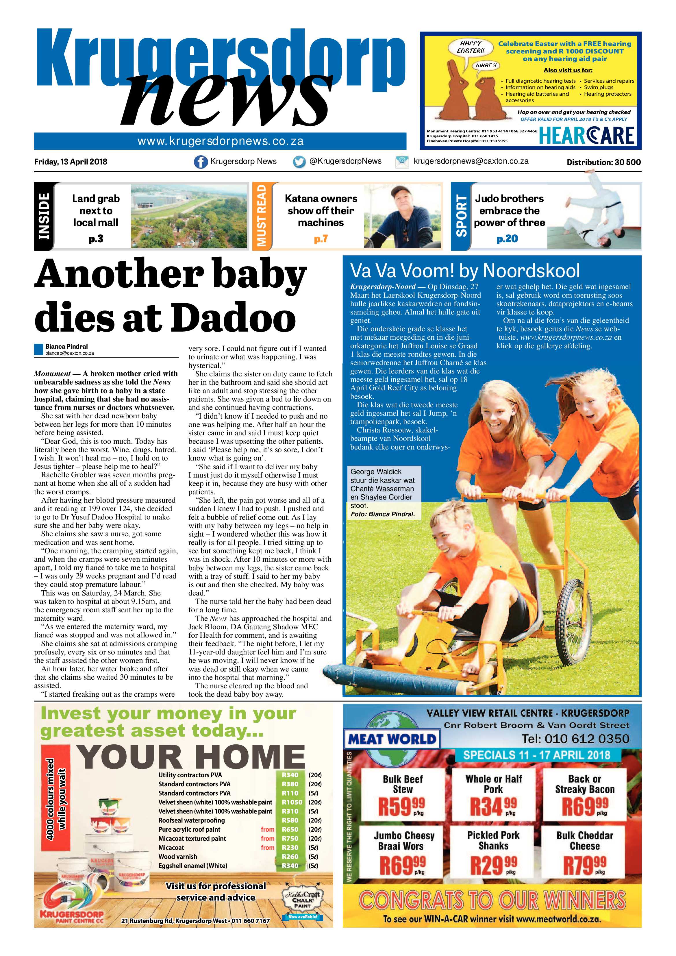 Krugersdorp News 13 April 2018 page 1