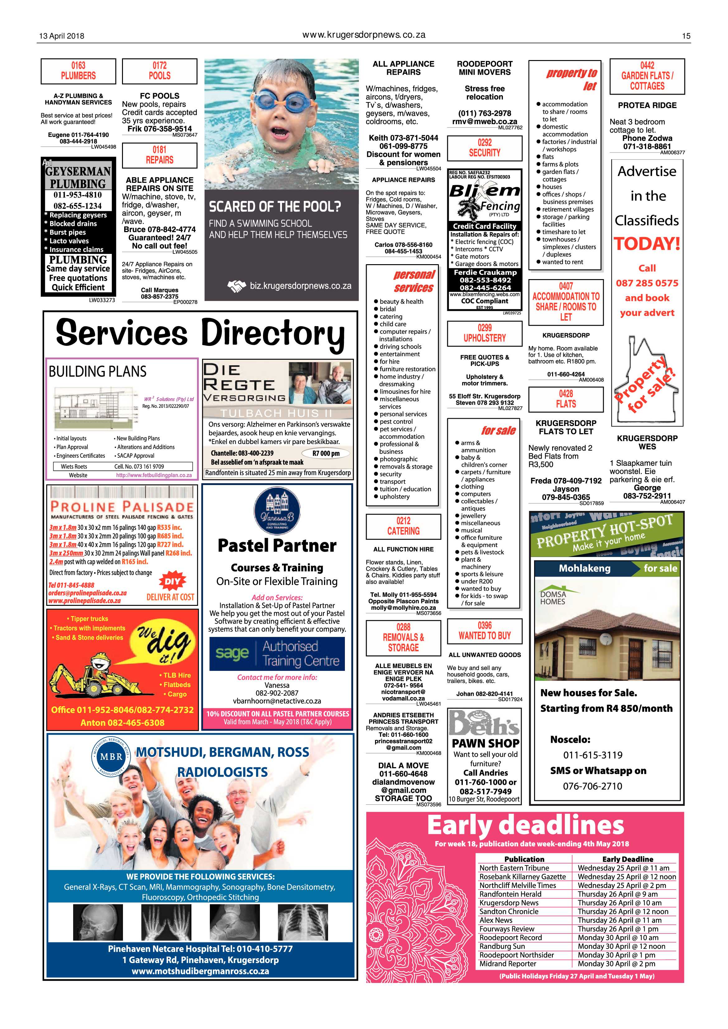 Krugersdorp News 13 April 2018 page 15