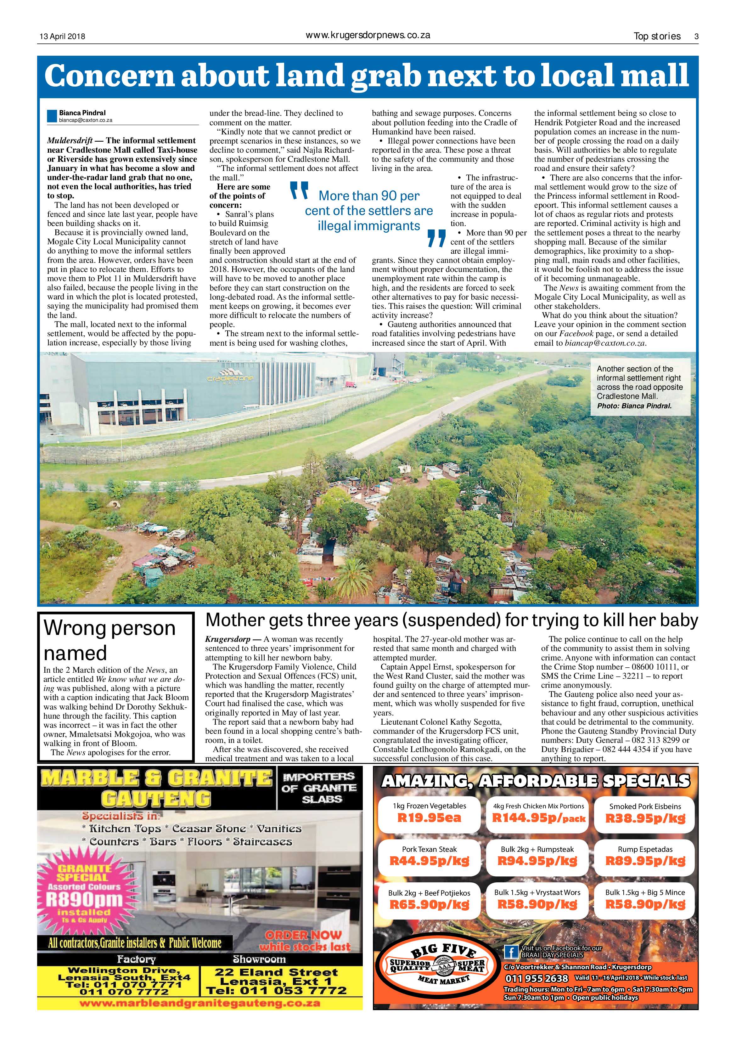 Krugersdorp News 13 April 2018 page 3