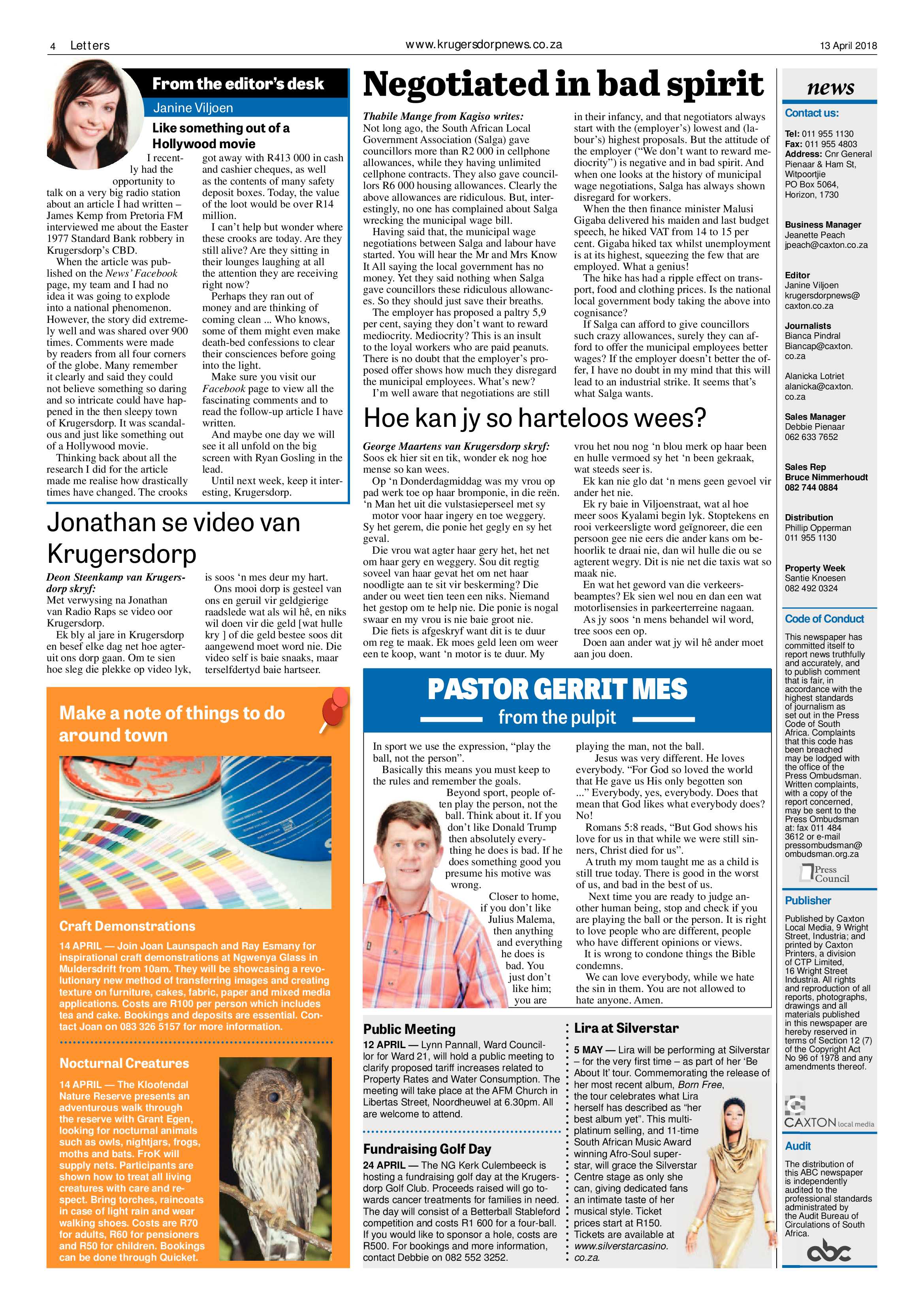 Krugersdorp News 13 April 2018 page 4