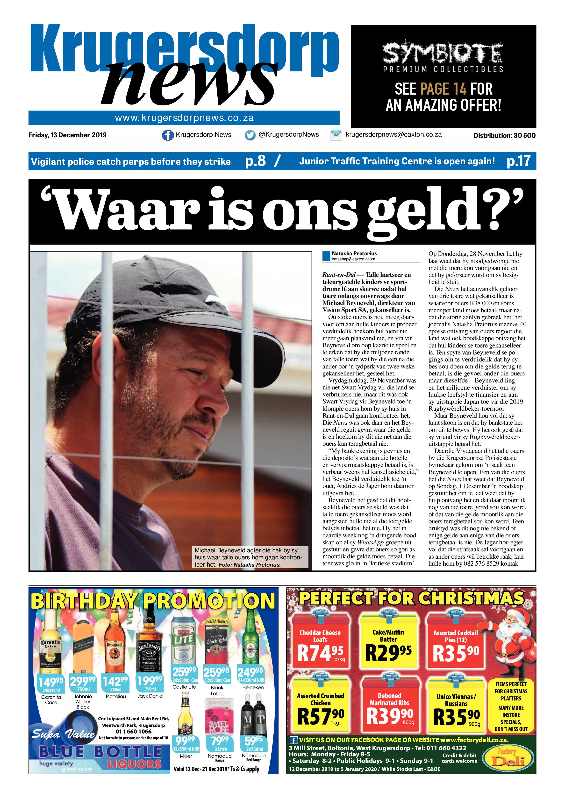 Krugersdorp News 13 December 2019 page 1