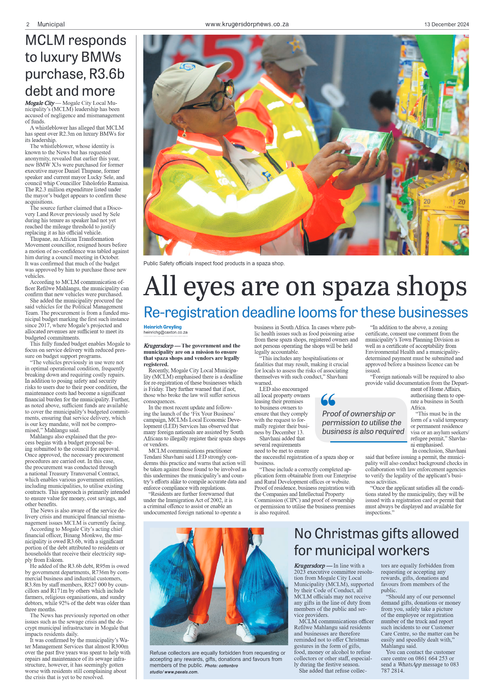 Krugersdorp News 13 December 2024 page 2