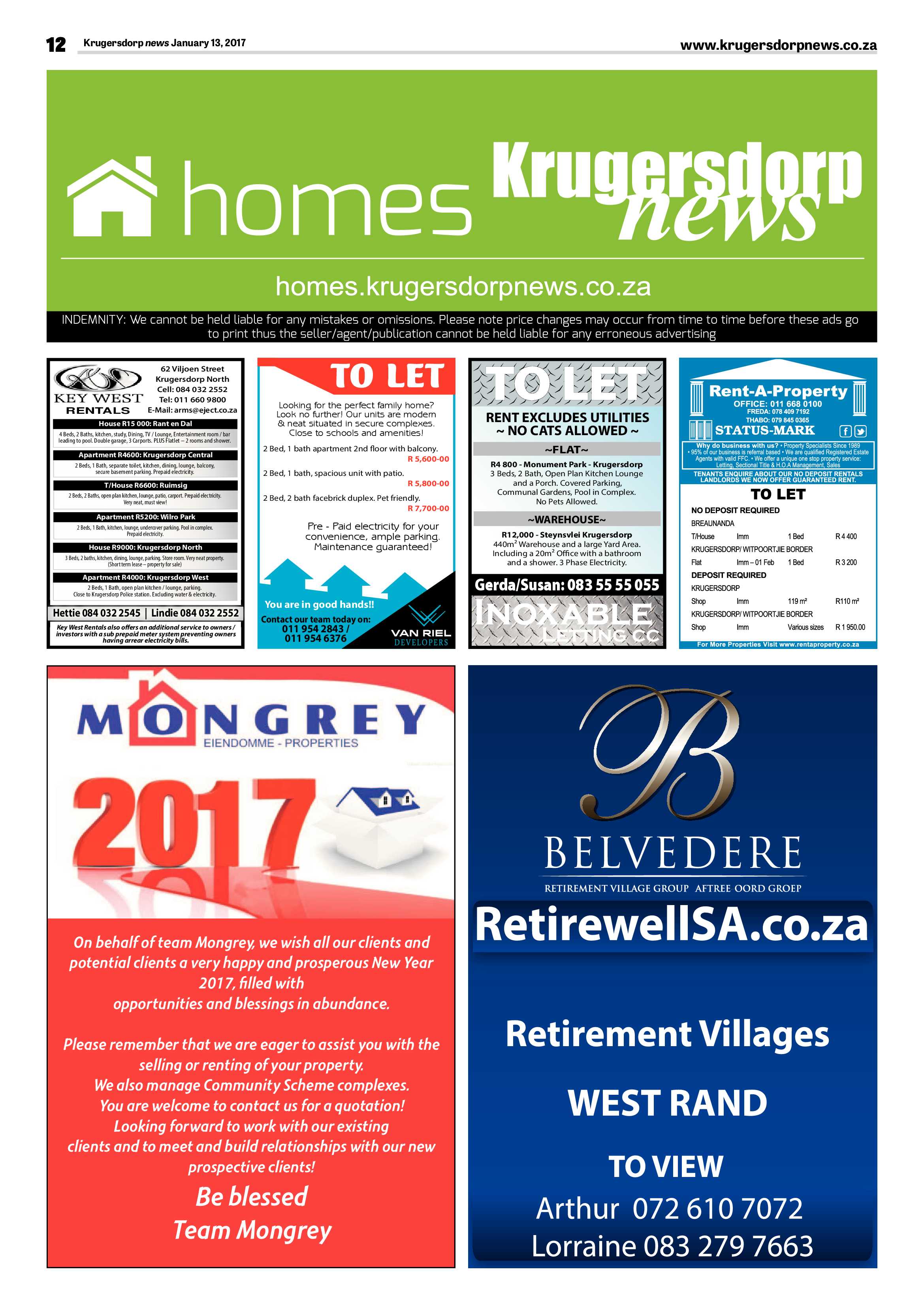 Krugersdorp News 13 January 2017 page 12