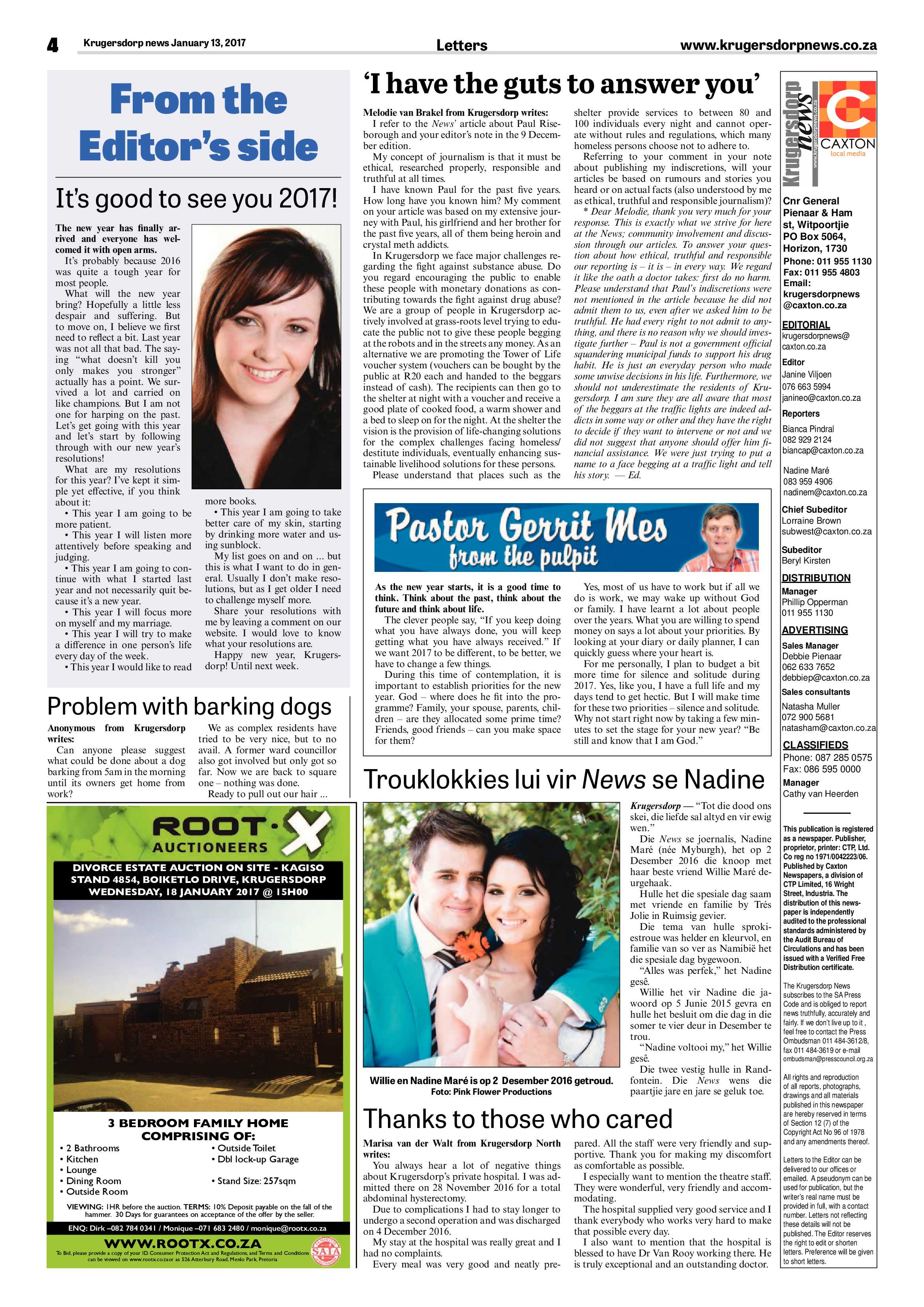 Krugersdorp News 13 January 2017 page 4