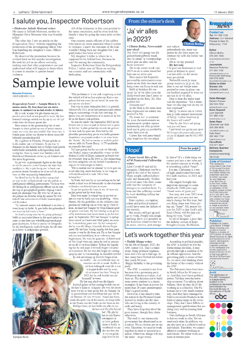 Krugersdorp News 13 January 2023 page 4
