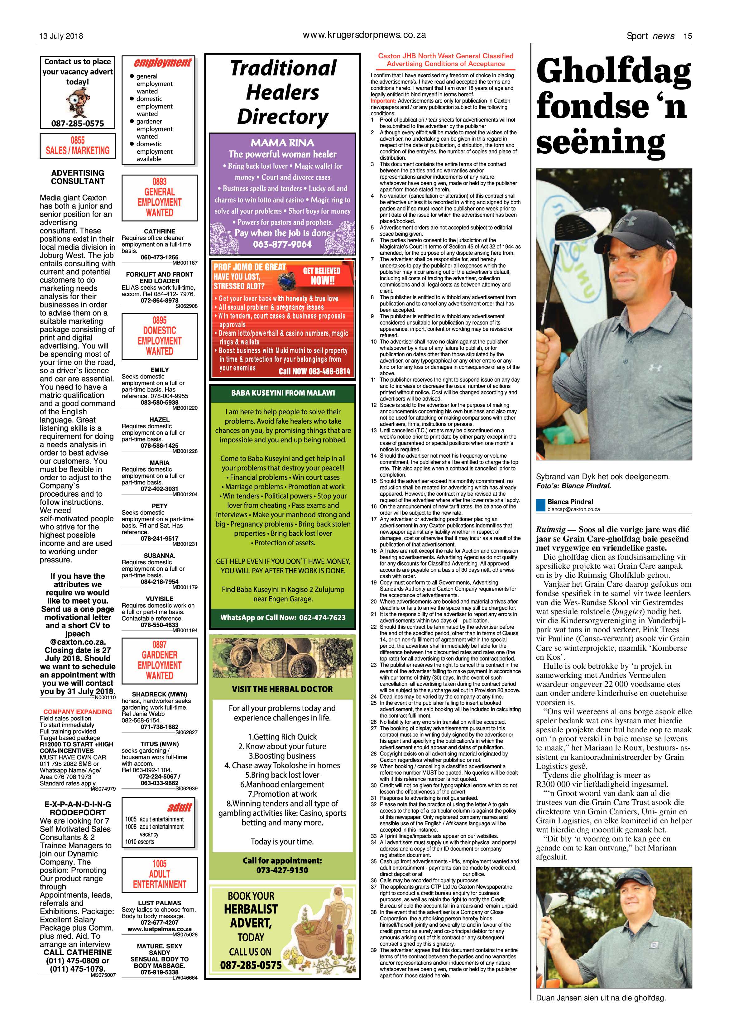 Krugersdorp News 13 July 2018 page 15