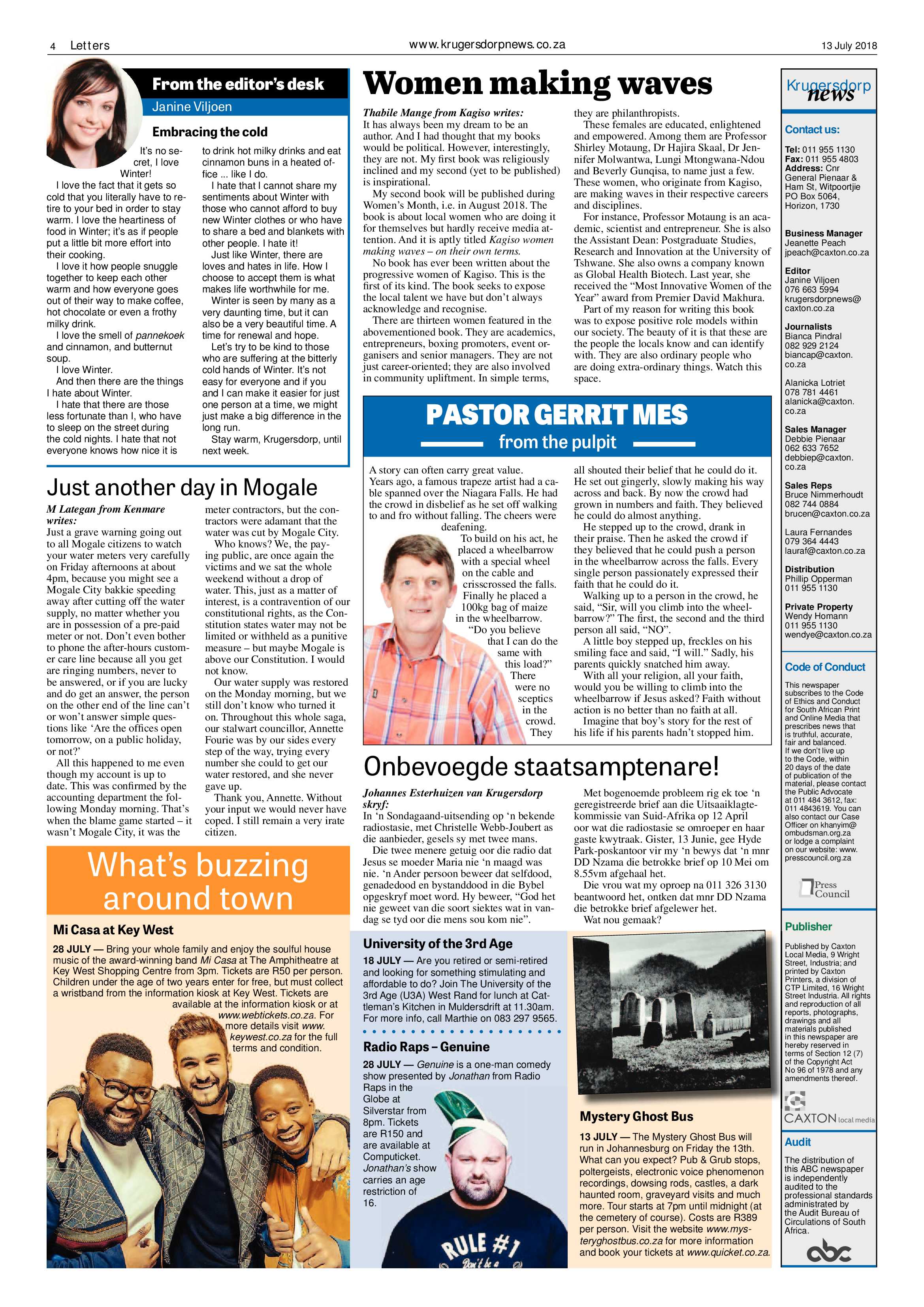 Krugersdorp News 13 July 2018 page 4