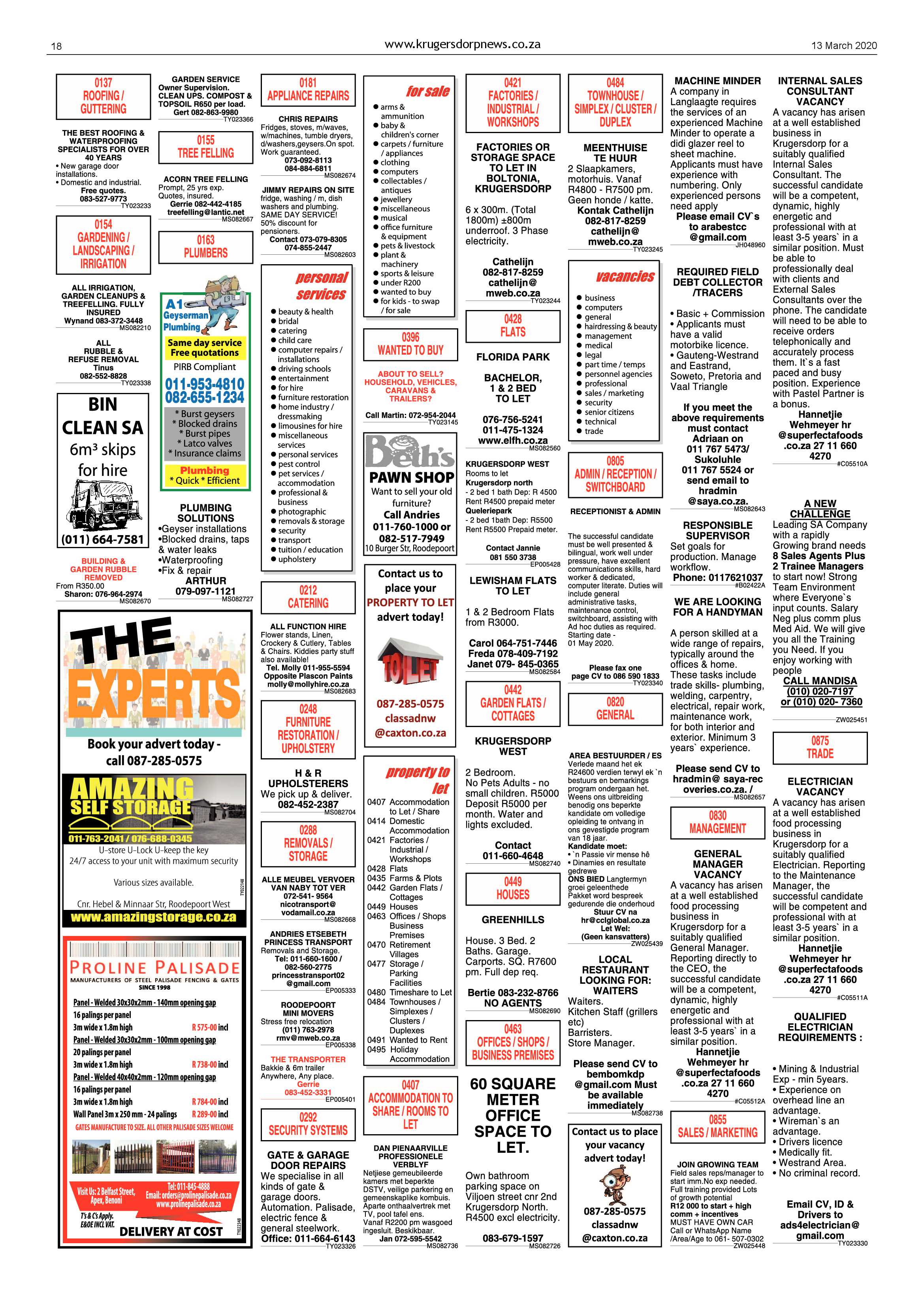 Krugersdorp News 13 March 2020 page 18