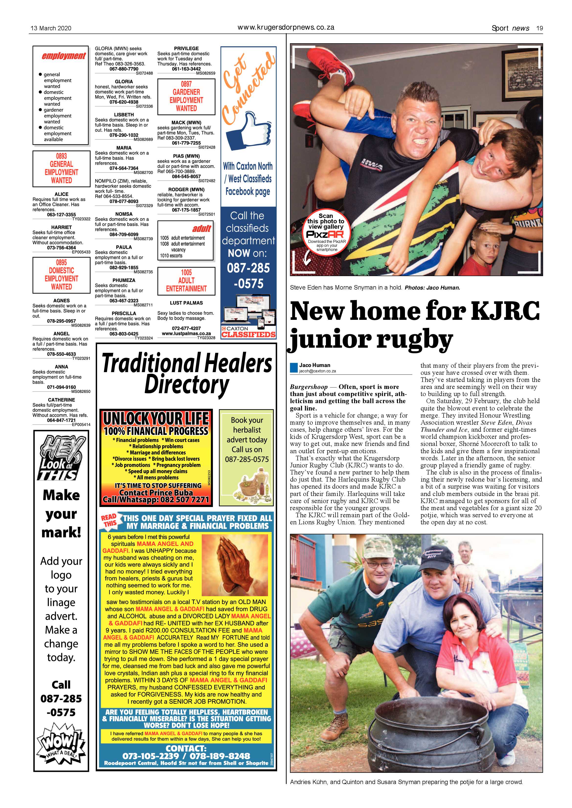Krugersdorp News 13 March 2020 page 19