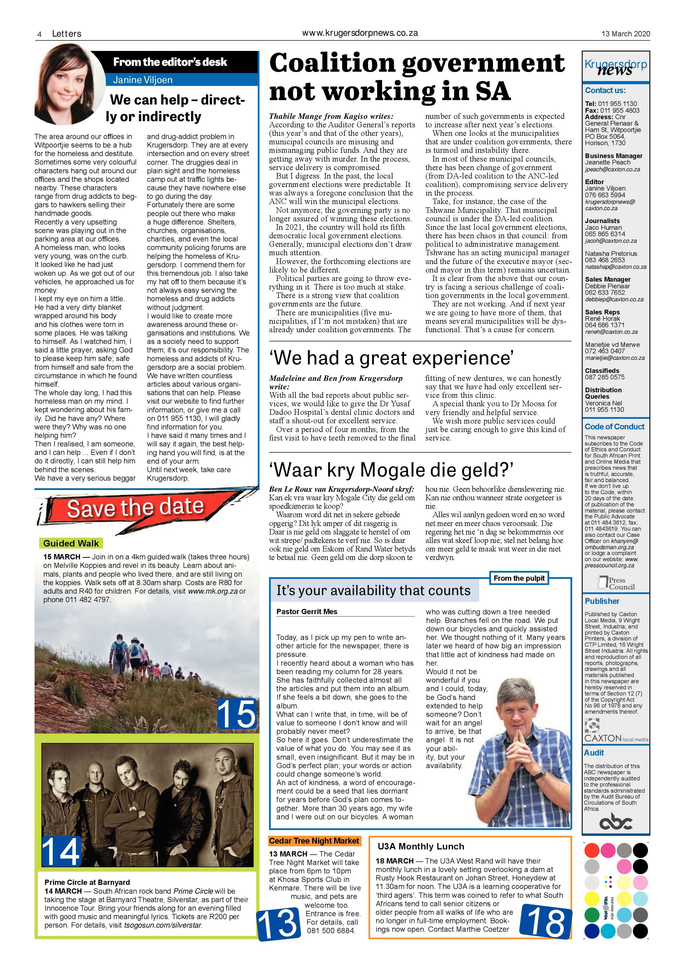 Krugersdorp News 13 March 2020 page 4