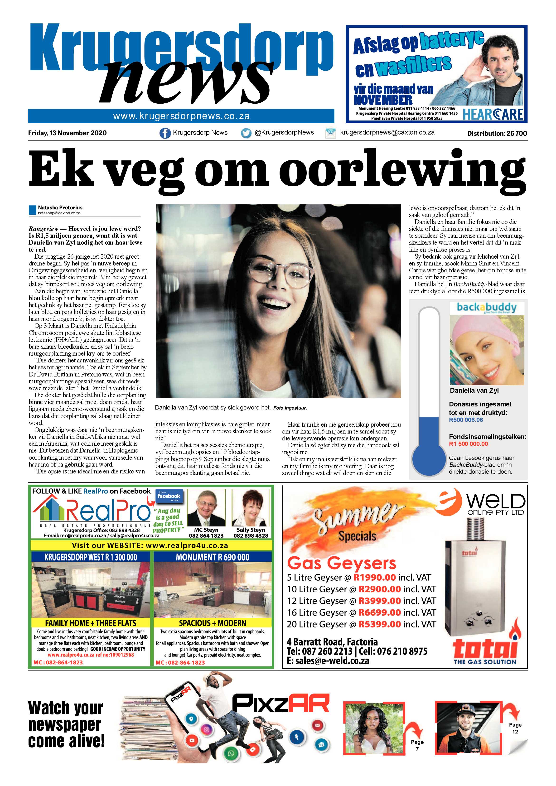 Krugersdorp News 13 November 2020 page 1