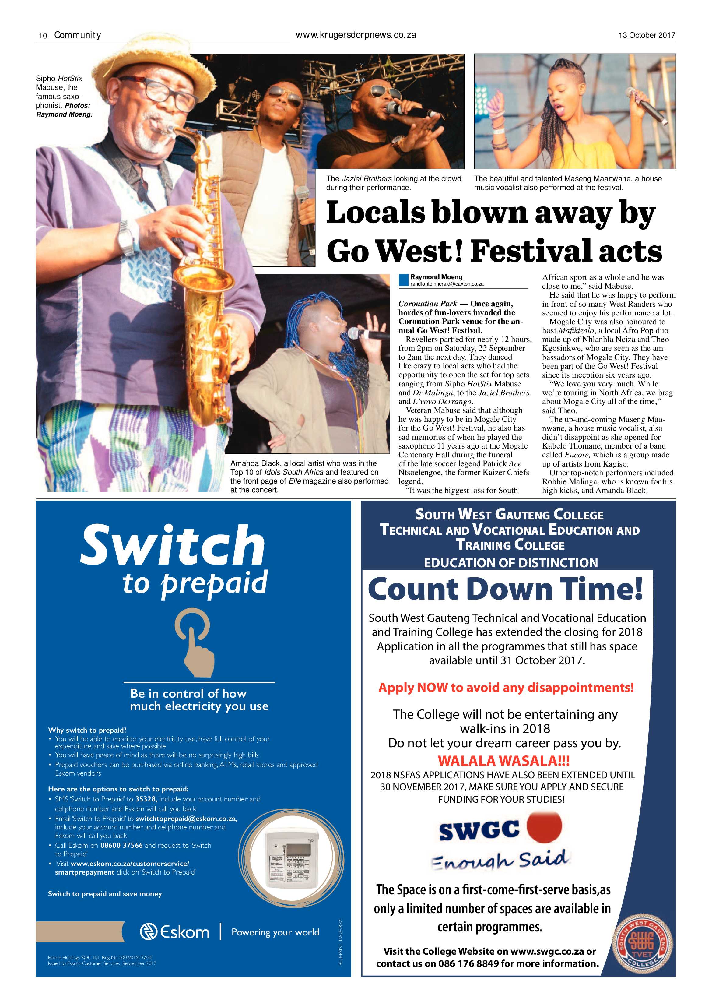 Krugersdorp News 13 October 2017 page 10