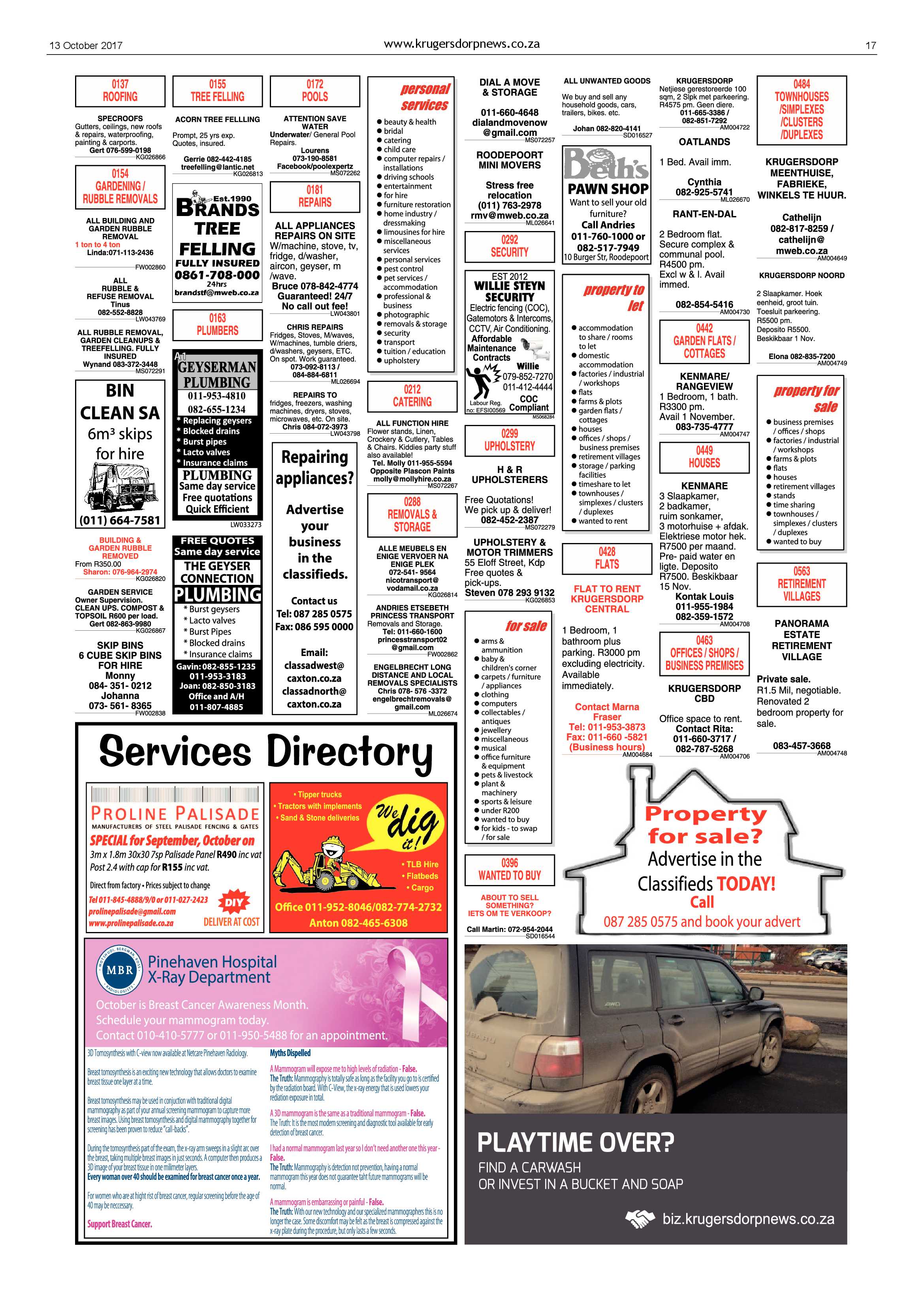 Krugersdorp News 13 October 2017 page 17