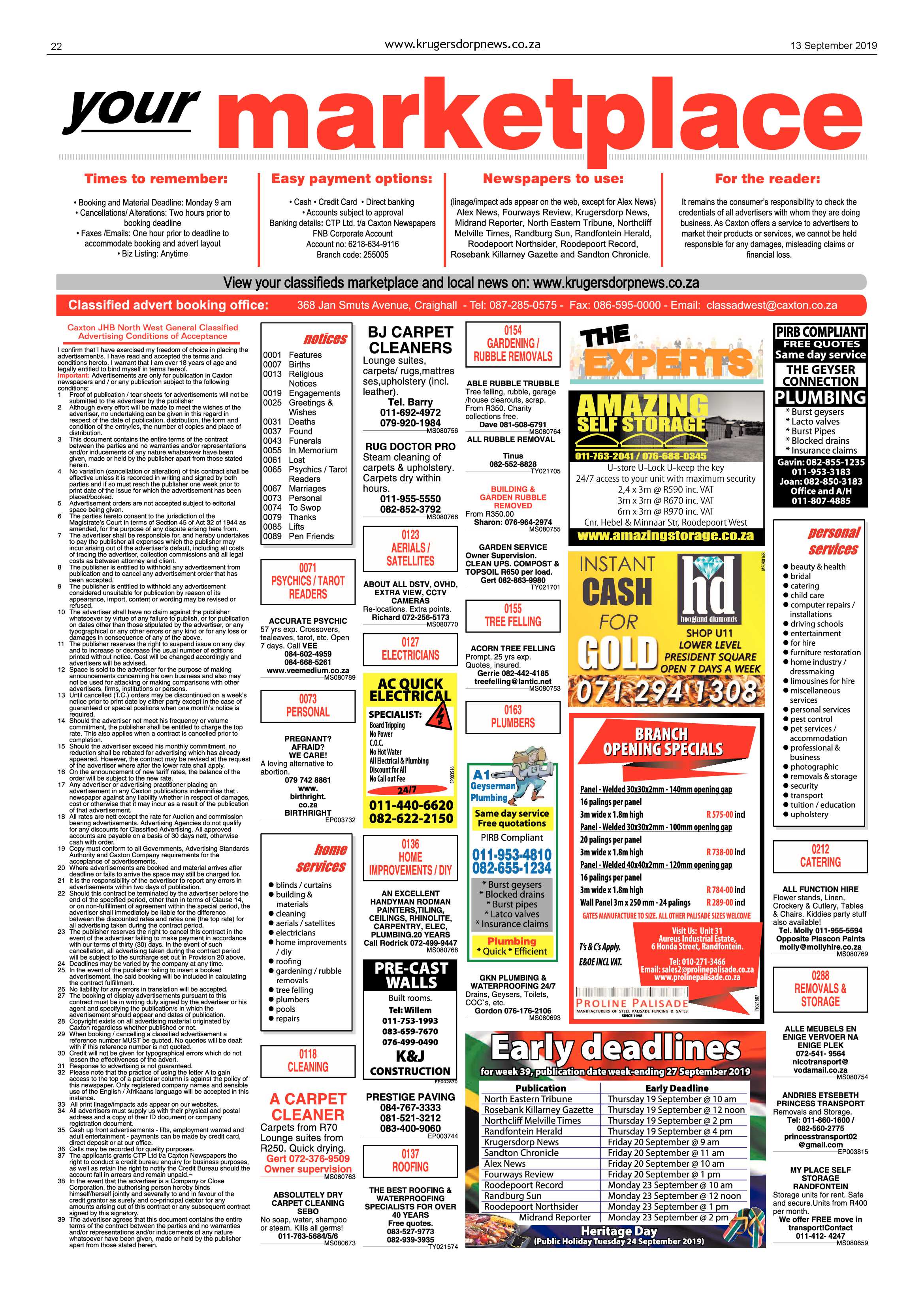 Krugersdorp News 13 September 2019 page 22