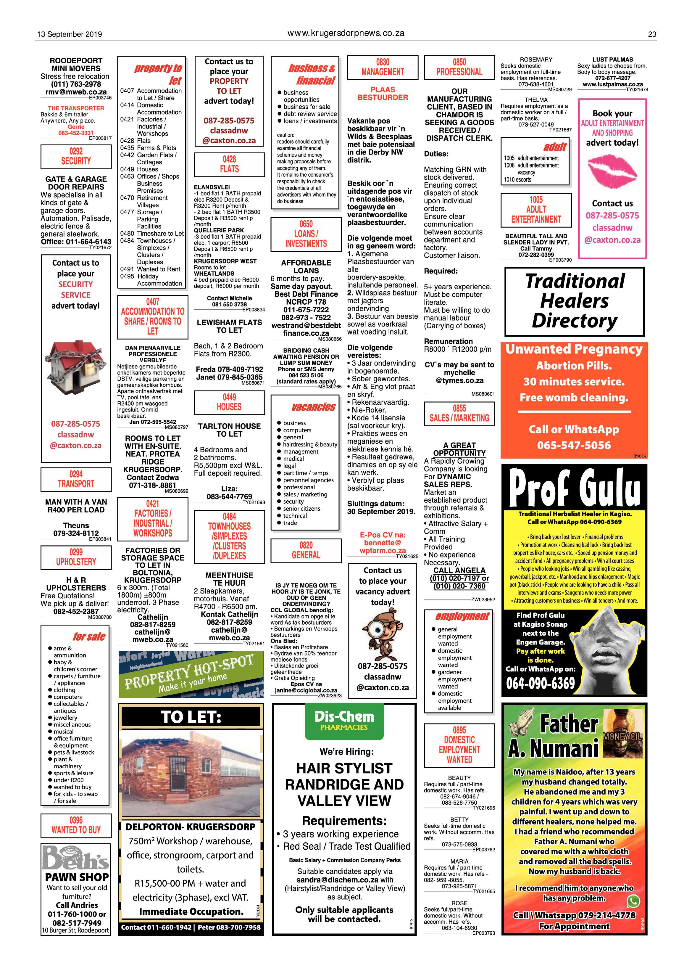 Krugersdorp News 13 September 2019 page 23