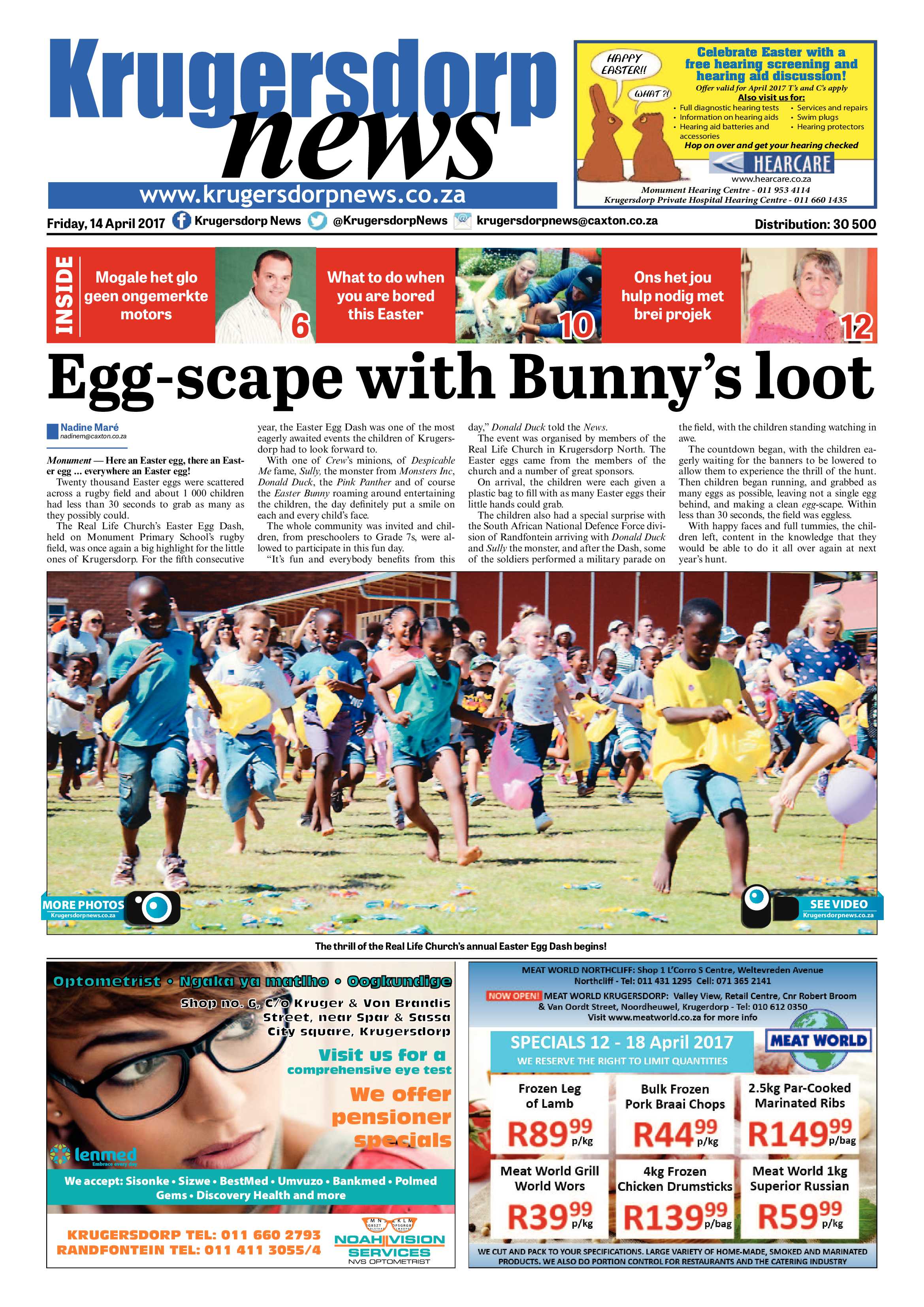 Krugersdorp News 14 April 2017 page 1