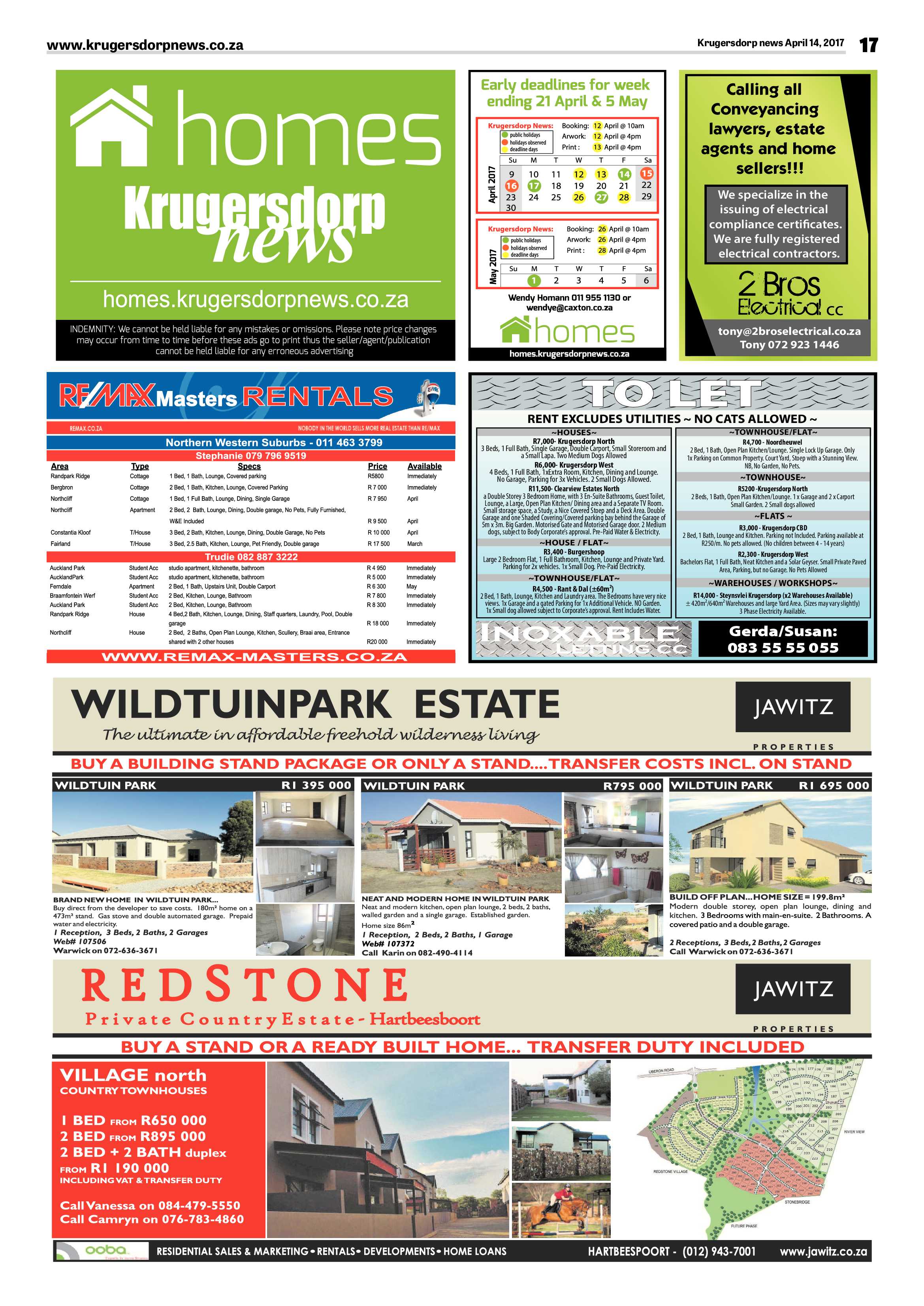 Krugersdorp News 14 April 2017 page 17