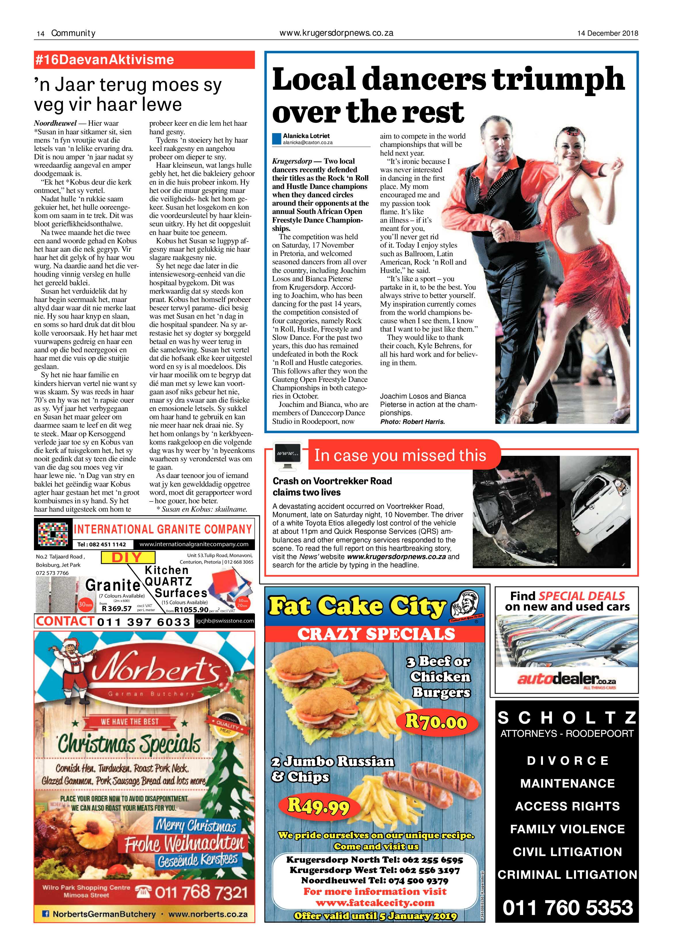 Krugersdorp News 14 December 2018 page 14