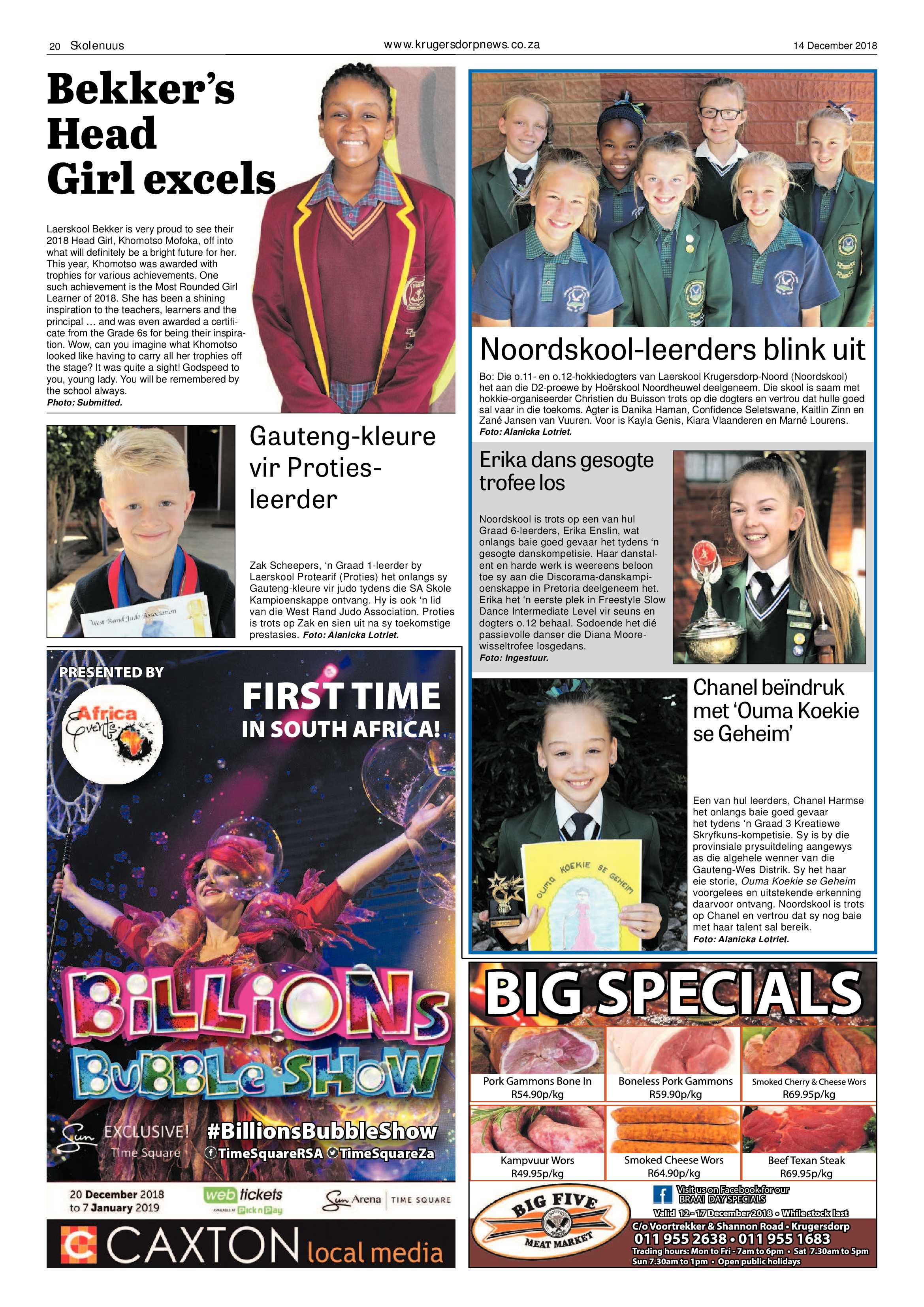 Krugersdorp News 14 December 2018 page 20