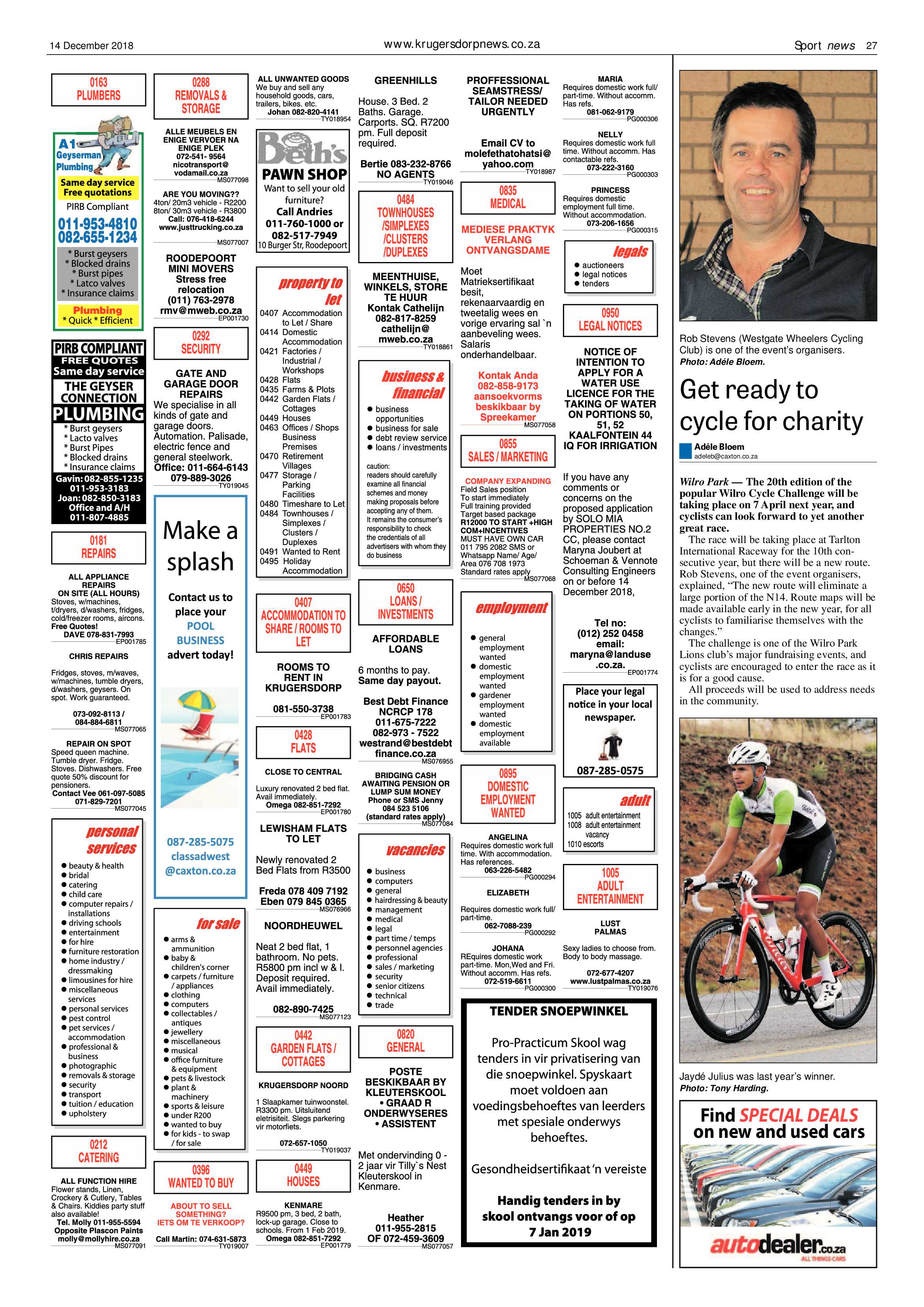 Krugersdorp News 14 December 2018 page 27