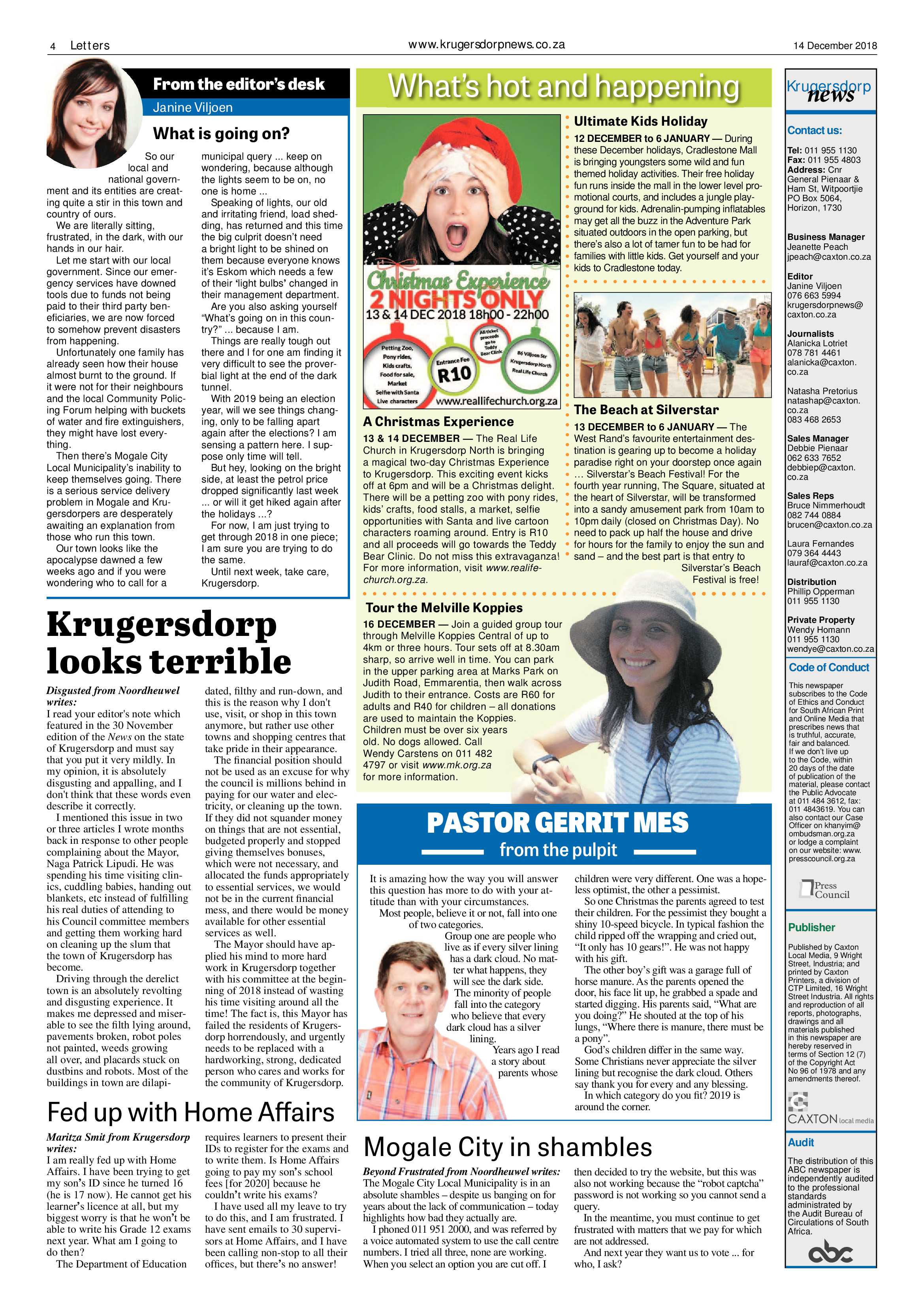 Krugersdorp News 14 December 2018 page 4