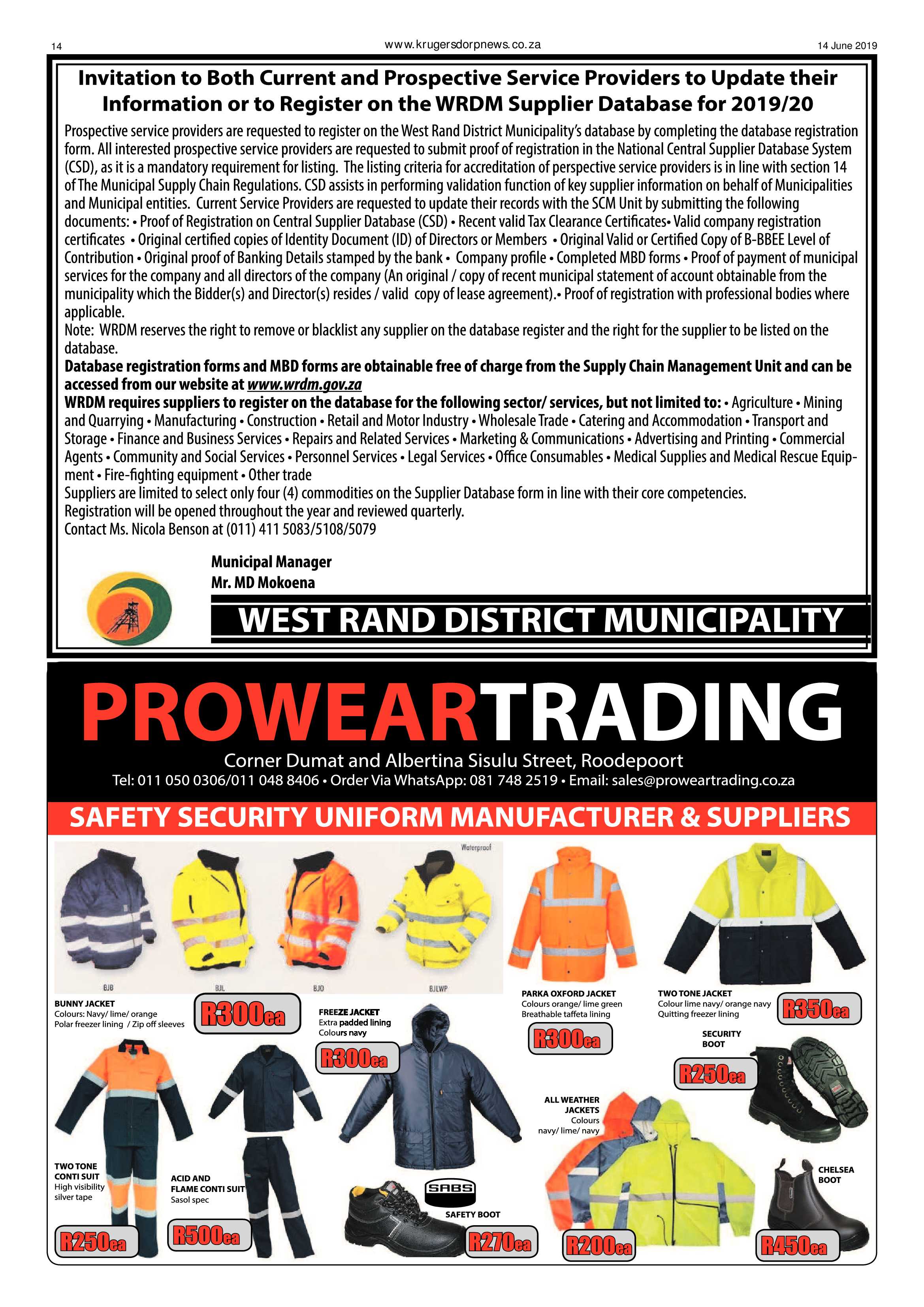 Krugersdorp News 14 June 2019 page 14