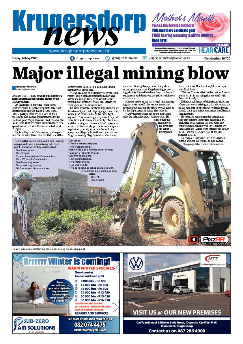 Krugersdorp News 14 May 2021 page 1