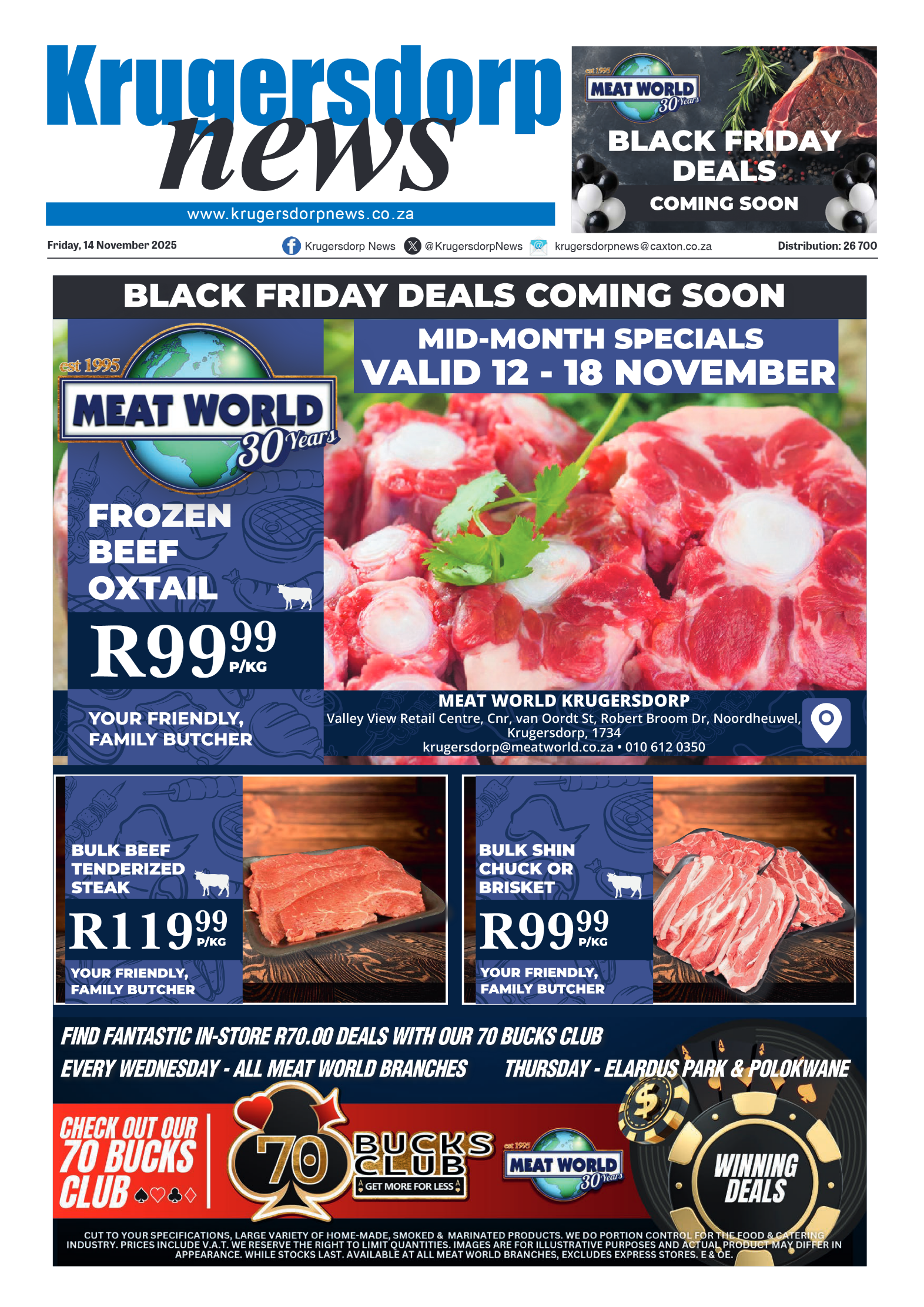 Krugersdorp News 14 November 2025 page 1