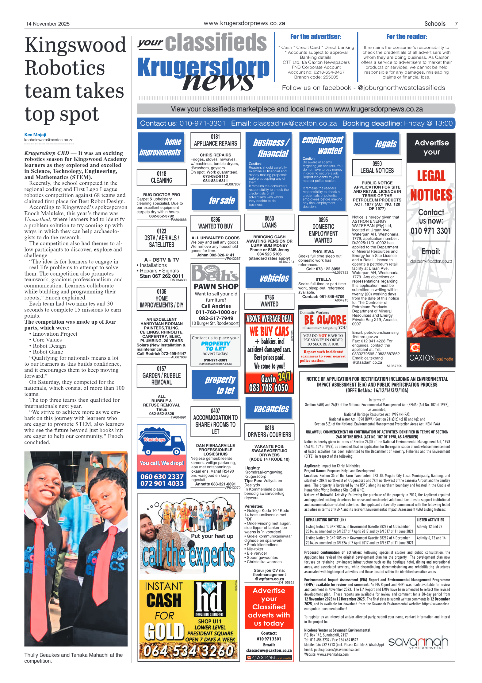 Krugersdorp News 14 November 2025 page 9