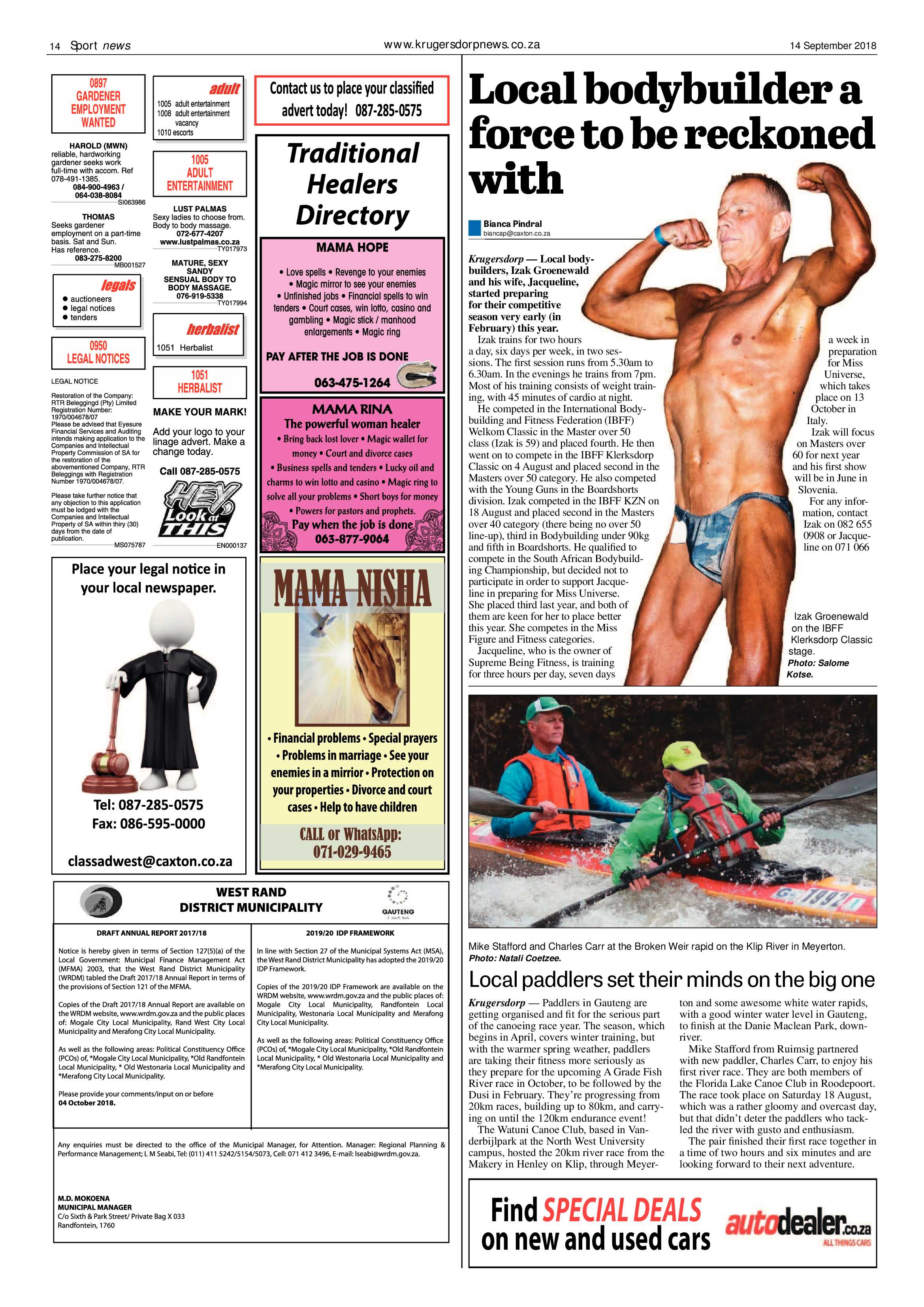 Krugersdorp News 14 September 2018 page 14