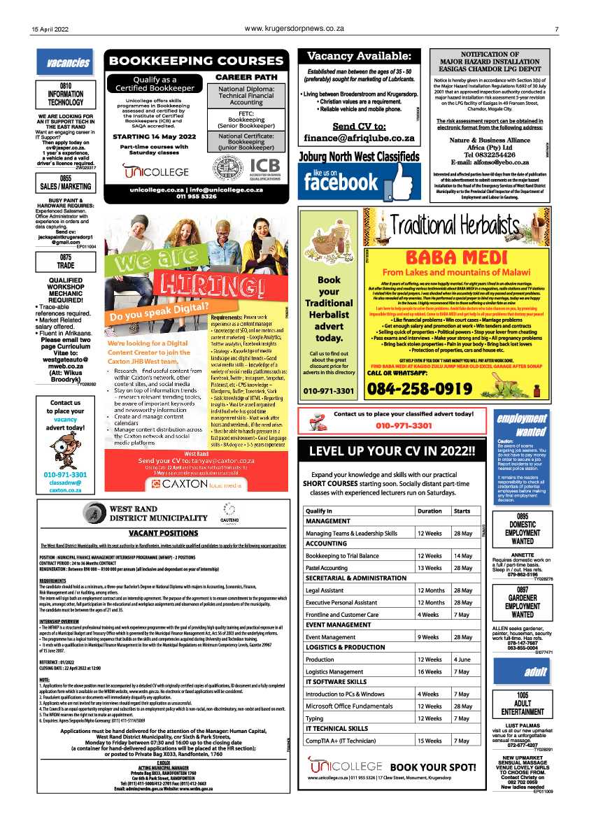 Krugersdorp News 15 April 2022 page 7
