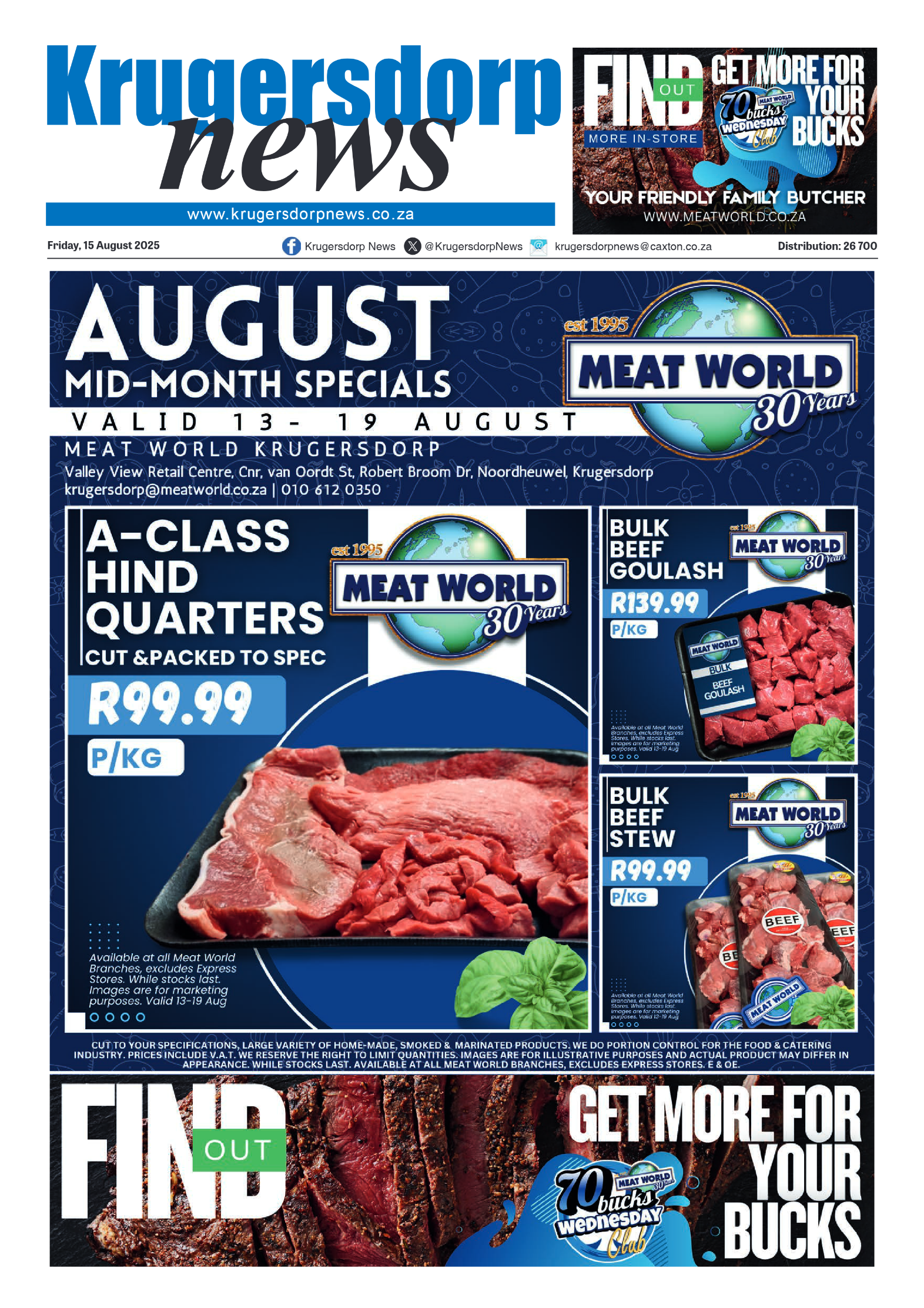 Krugersdorp News 15 August 2025 page 1