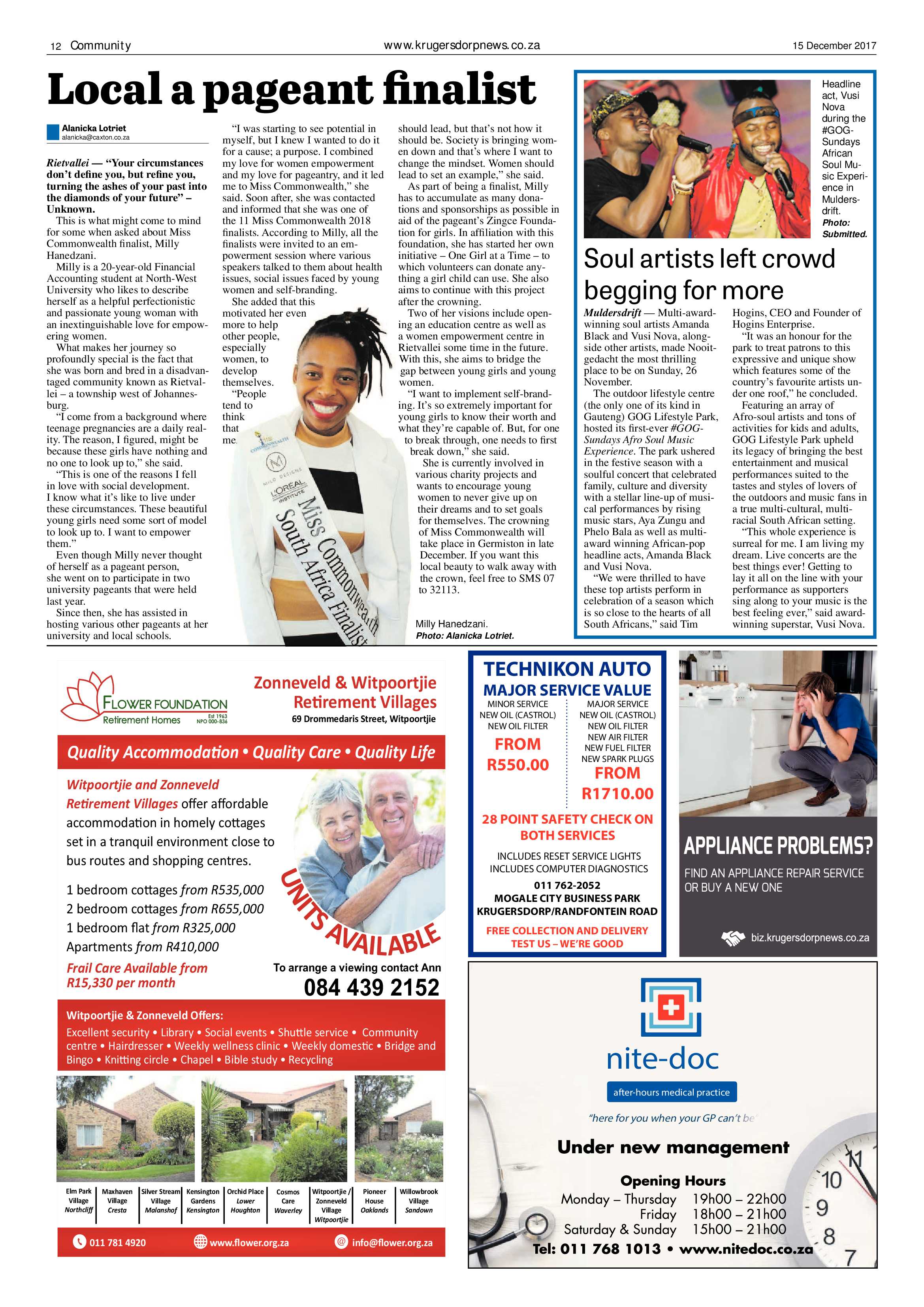 Krugersdorp News 15 December 2017 page 12