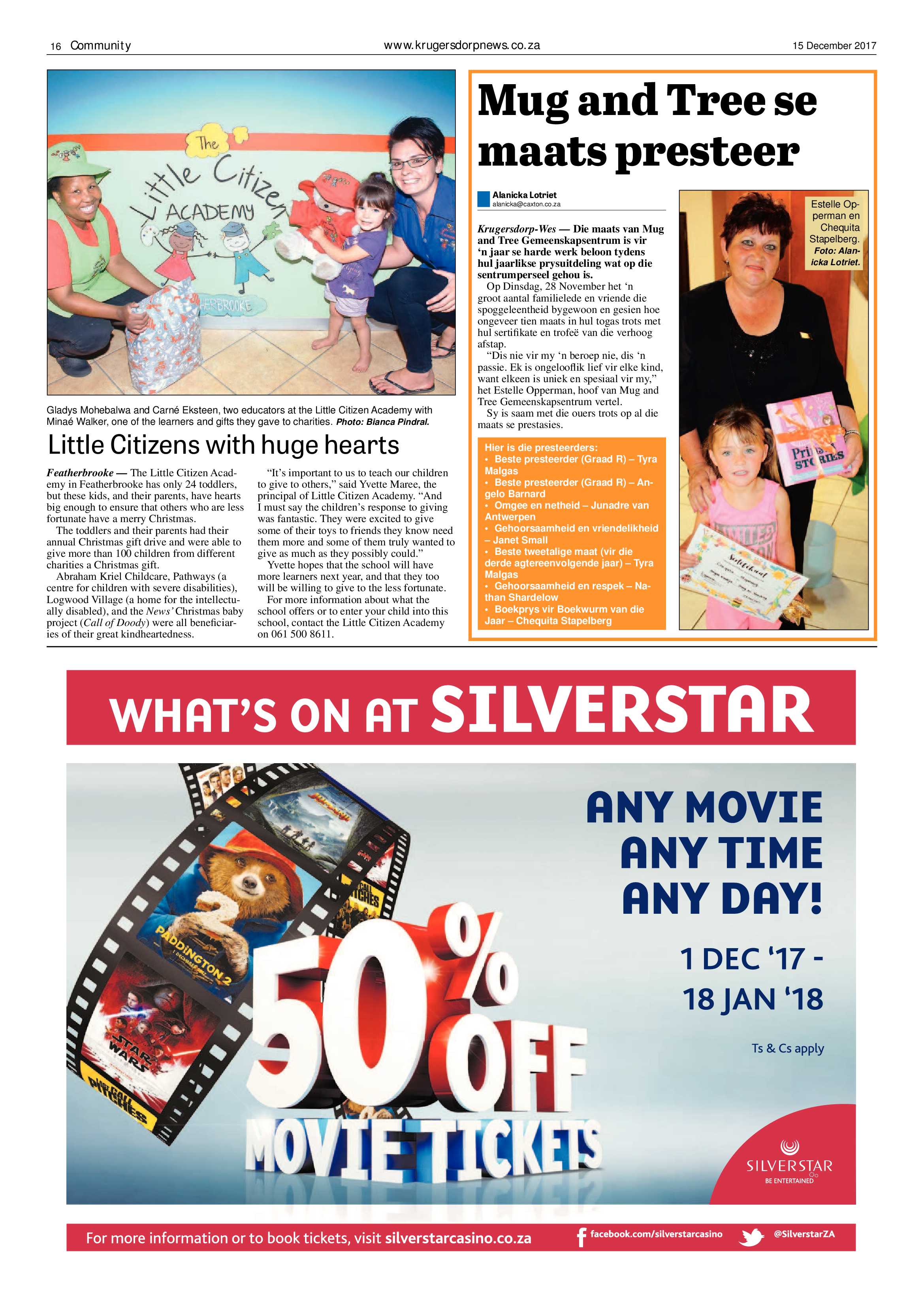 Krugersdorp News 15 December 2017 page 16