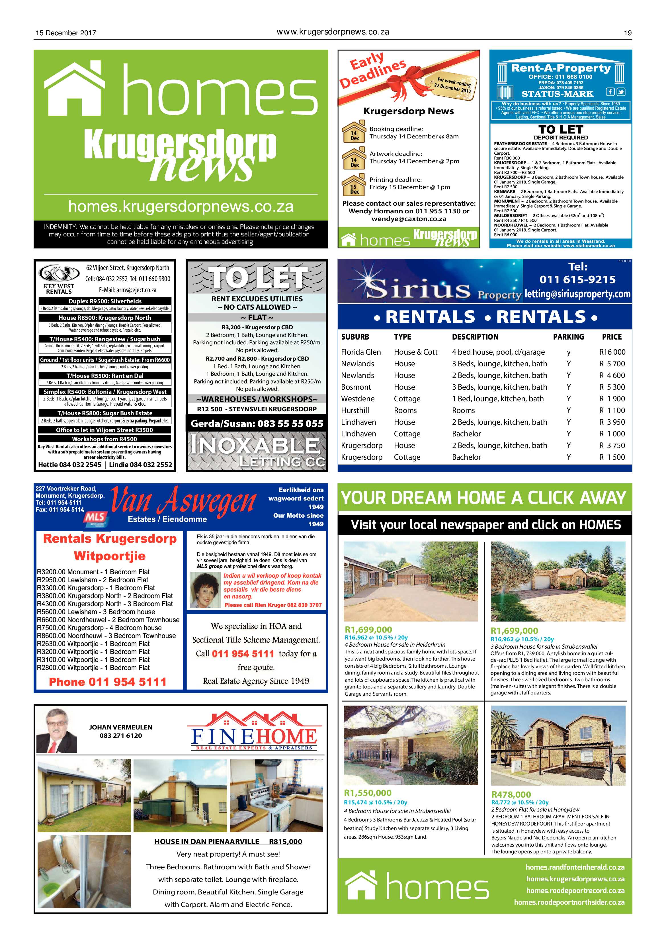 Krugersdorp News 15 December 2017 page 19