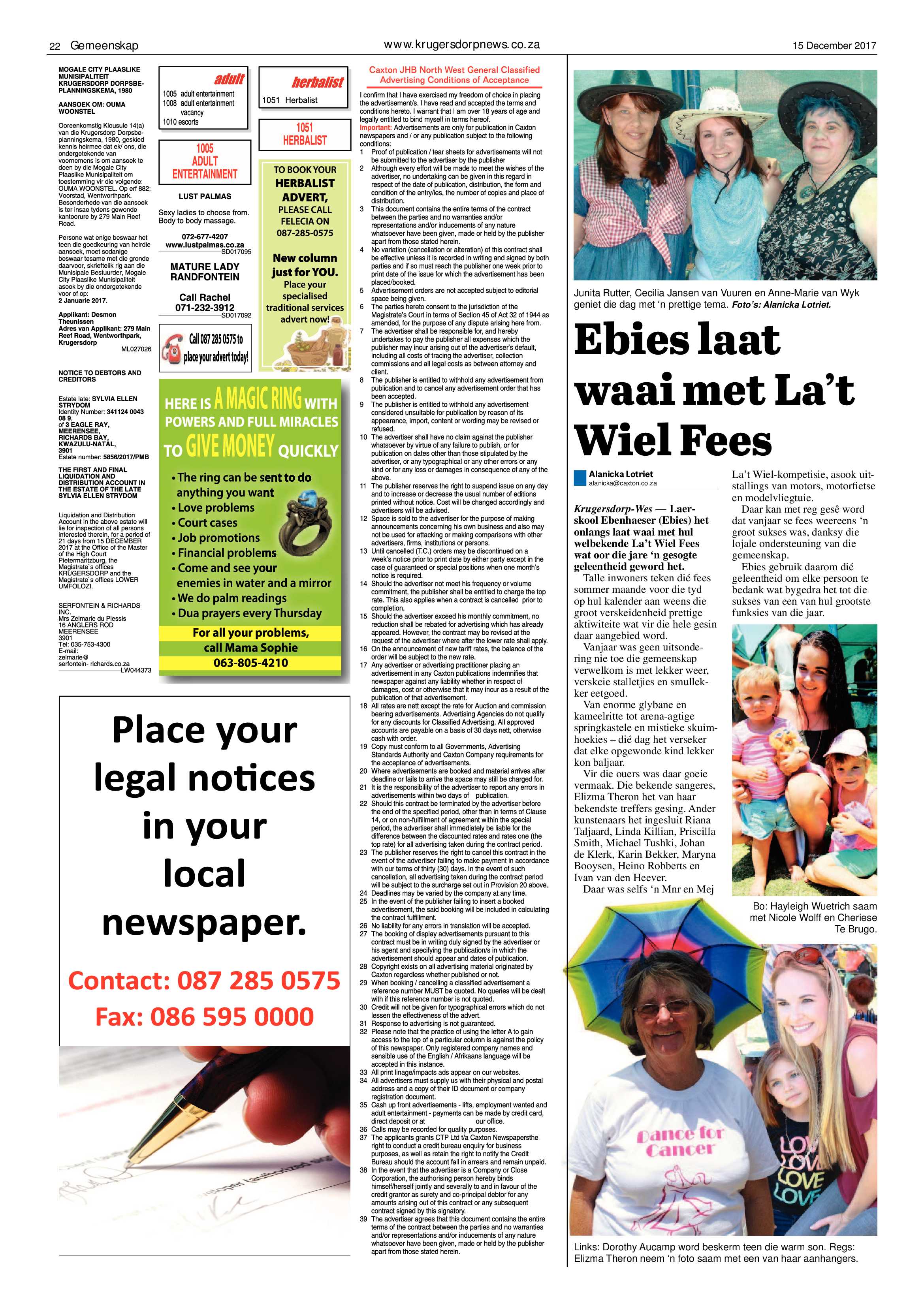 Krugersdorp News 15 December 2017 page 22