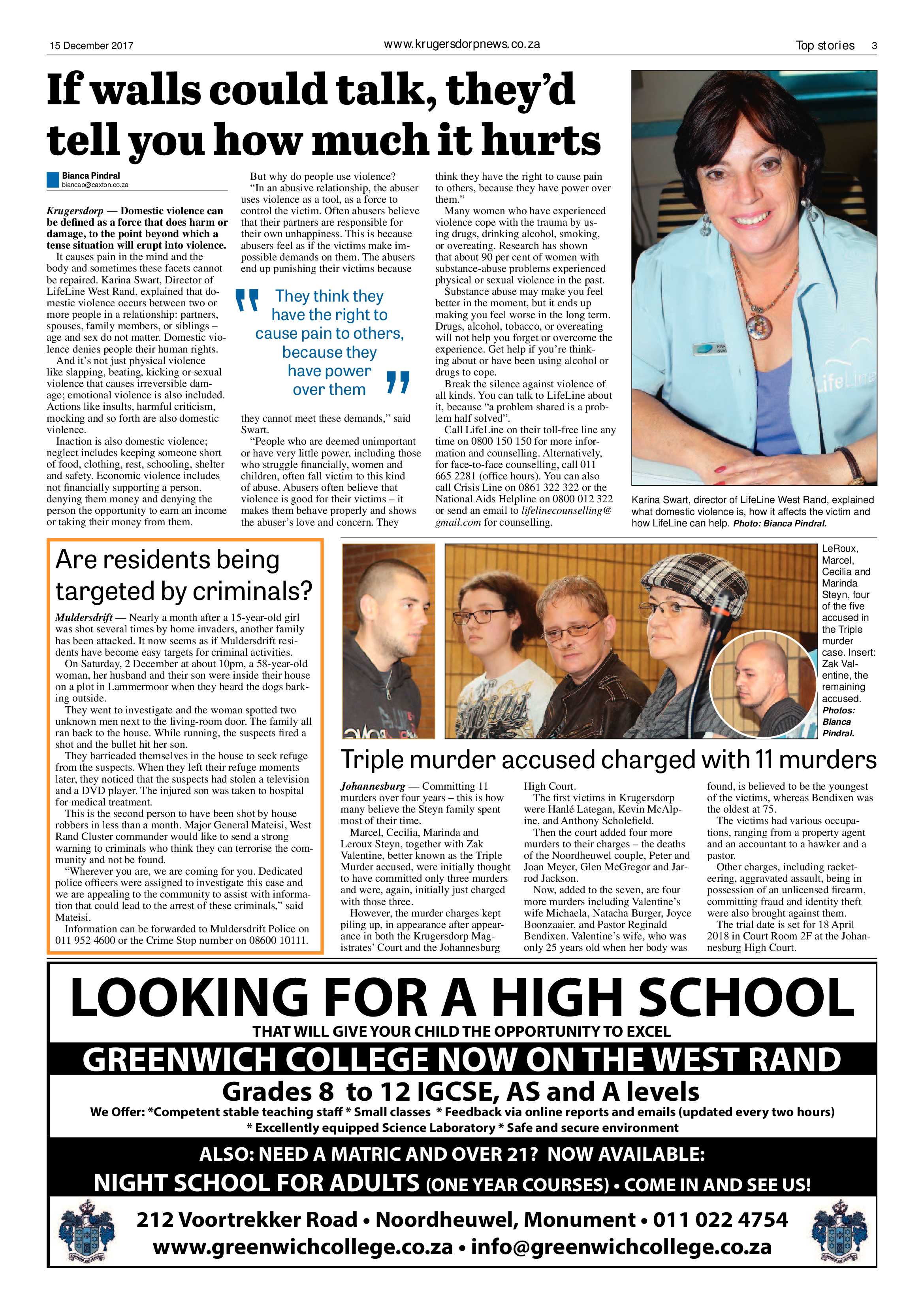 Krugersdorp News 15 December 2017 page 3