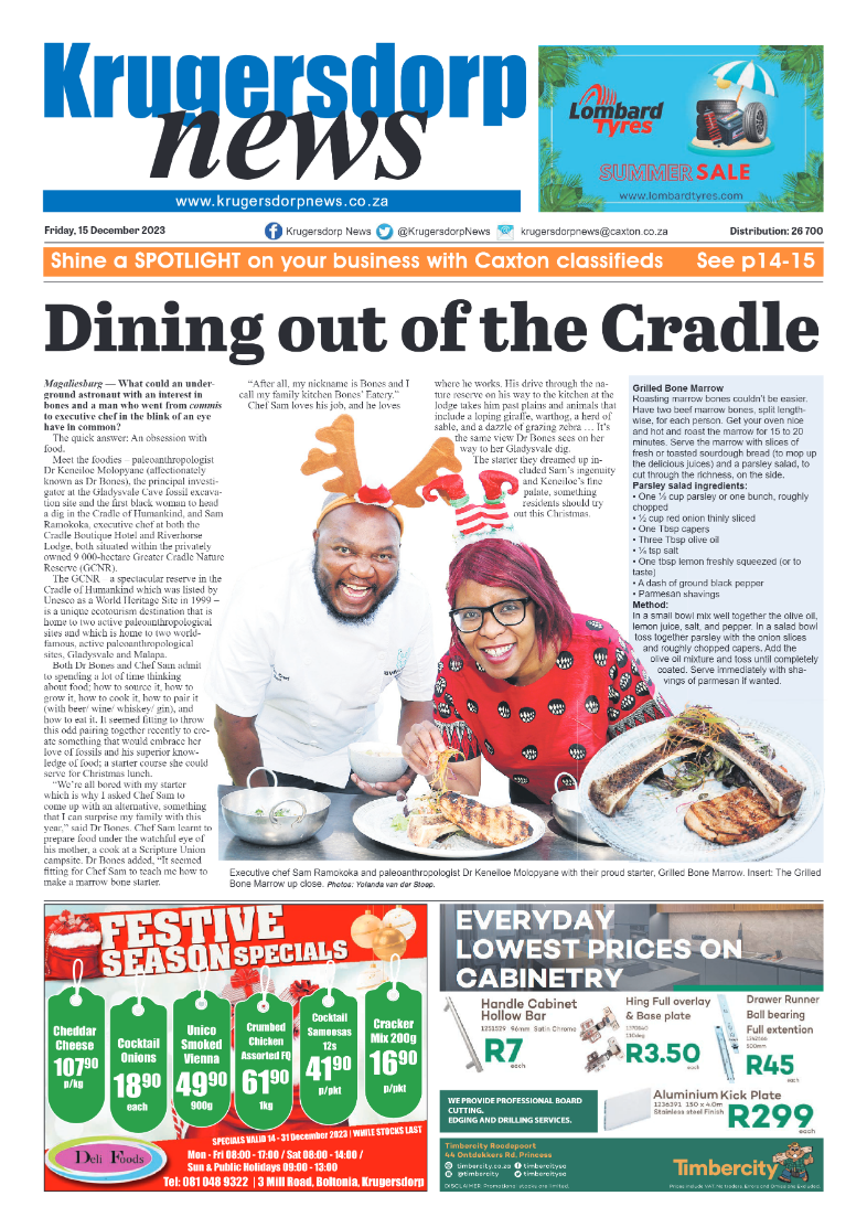 Krugersdorp News 15 December 2023 page 1