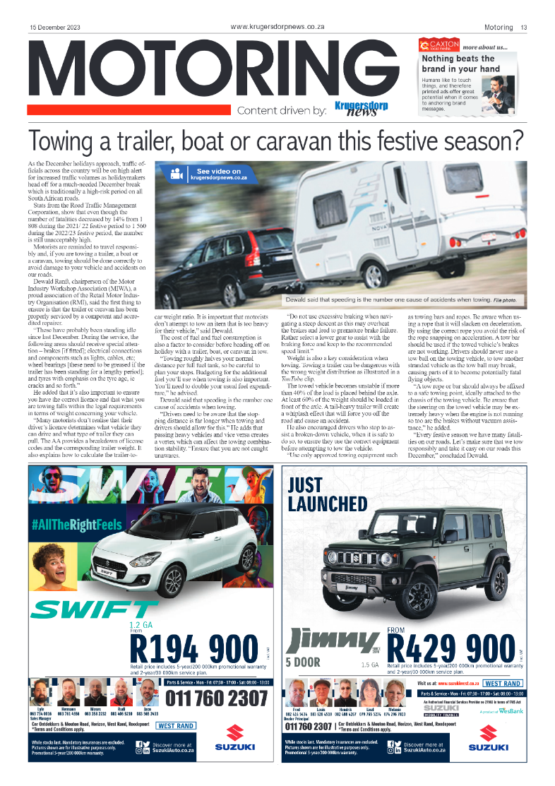 Krugersdorp News 15 December 2023 page 13