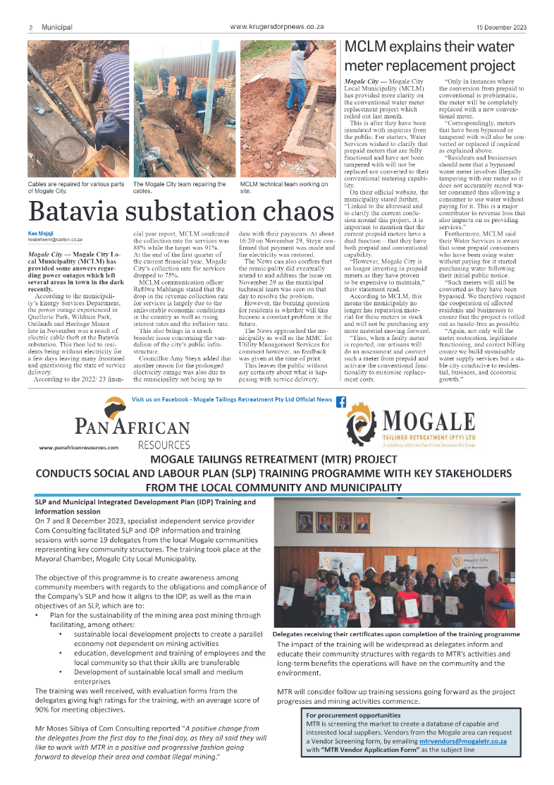 Krugersdorp News 15 December 2023 page 2