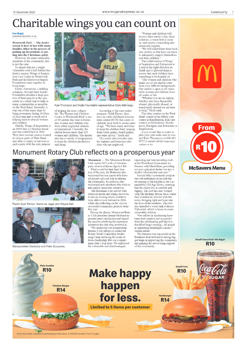 Krugersdorp News 15 December 2023 page 7