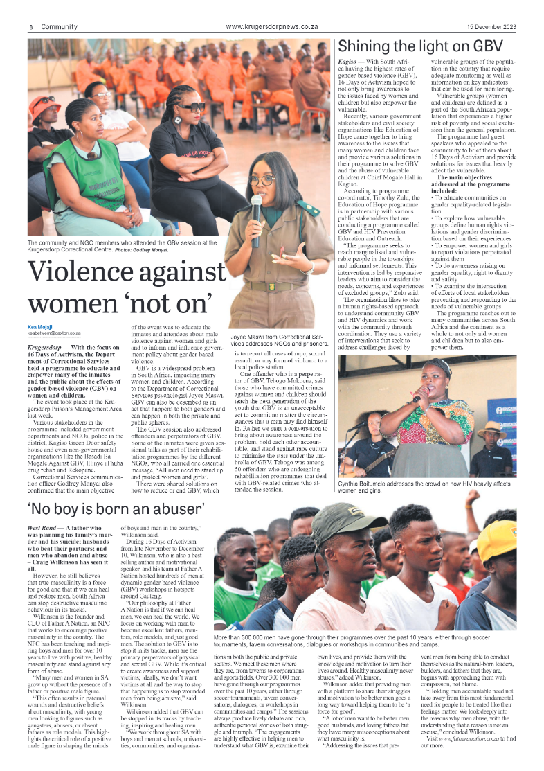 Krugersdorp News 15 December 2023 page 8