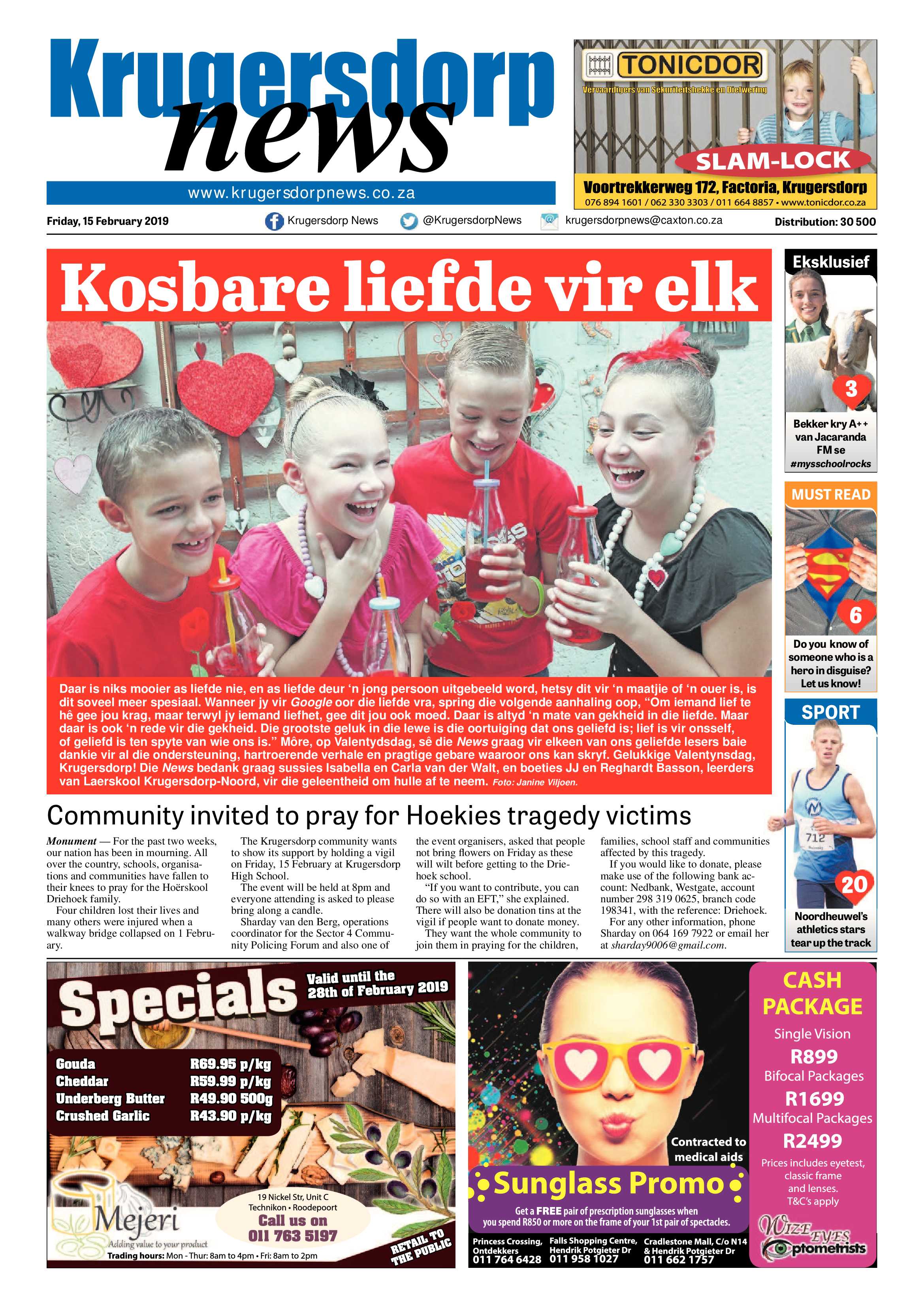 Krugersdorp News 15 February 2019 page 1