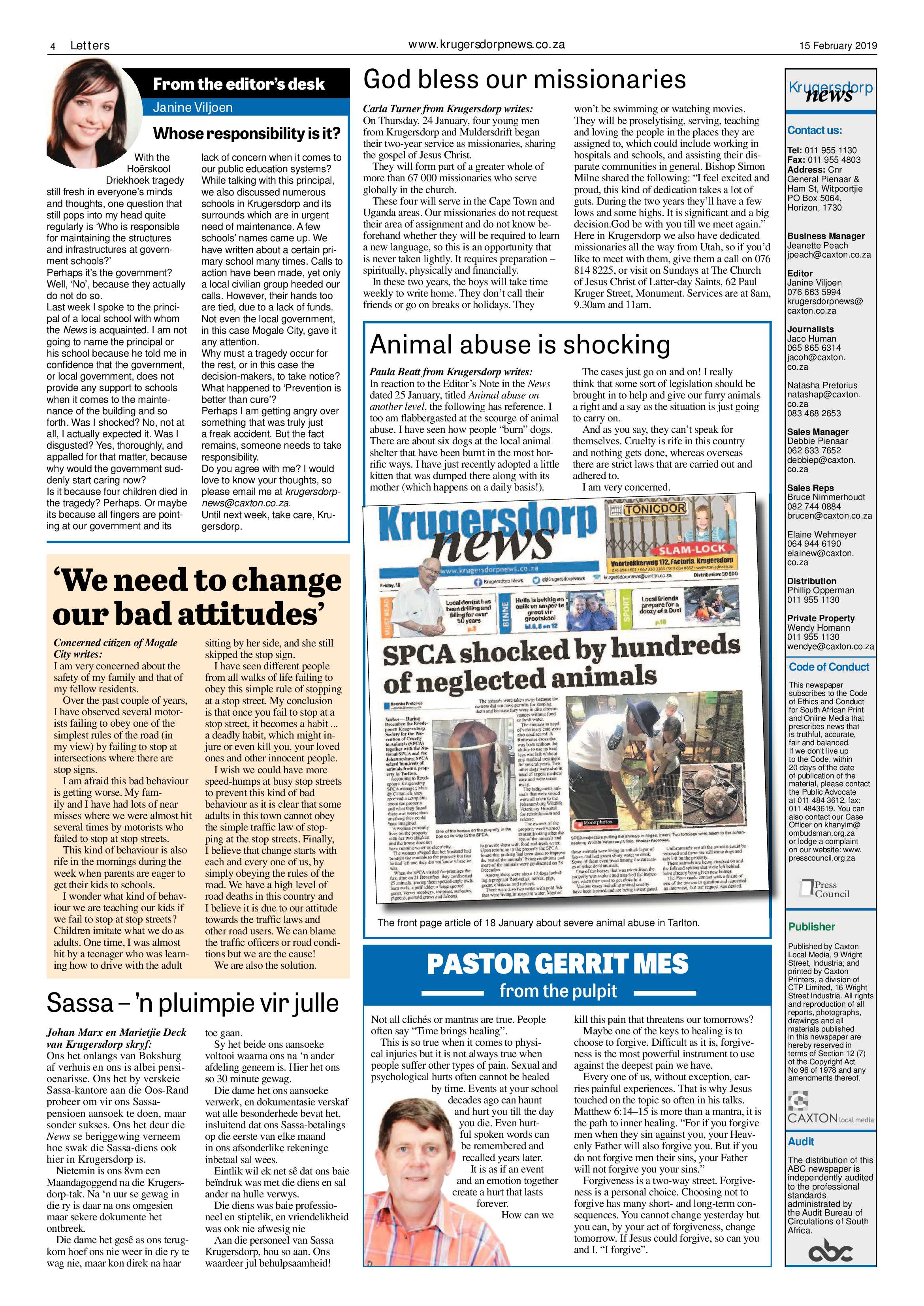 Krugersdorp News 15 February 2019 page 4